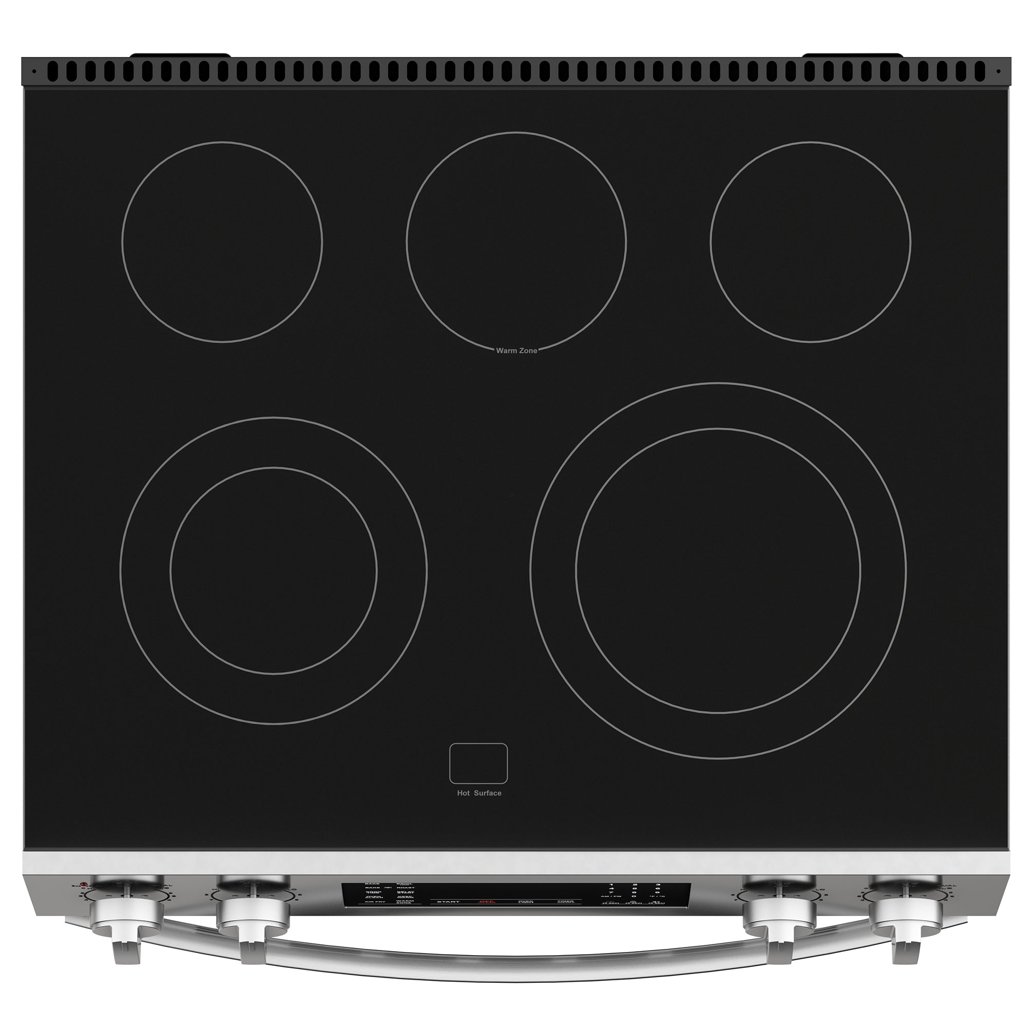 Top view of the Kenmore stainless steel electric range
