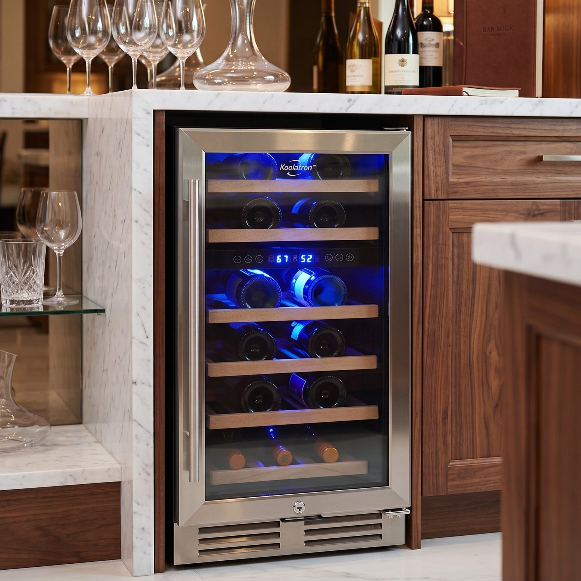 Koolatron 28-Bottle 15 in. Built-In Dual Zone Wine Fridge