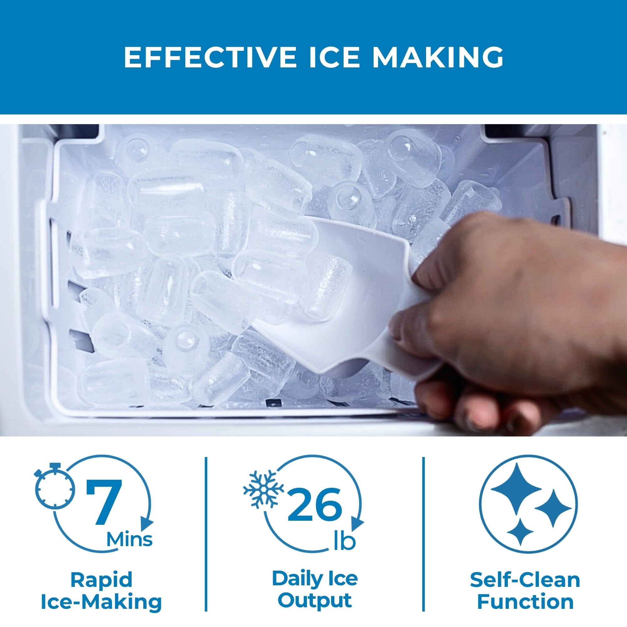 Koolatron Portable Countertop Ice Maker 26Lb/24Hr, Black
