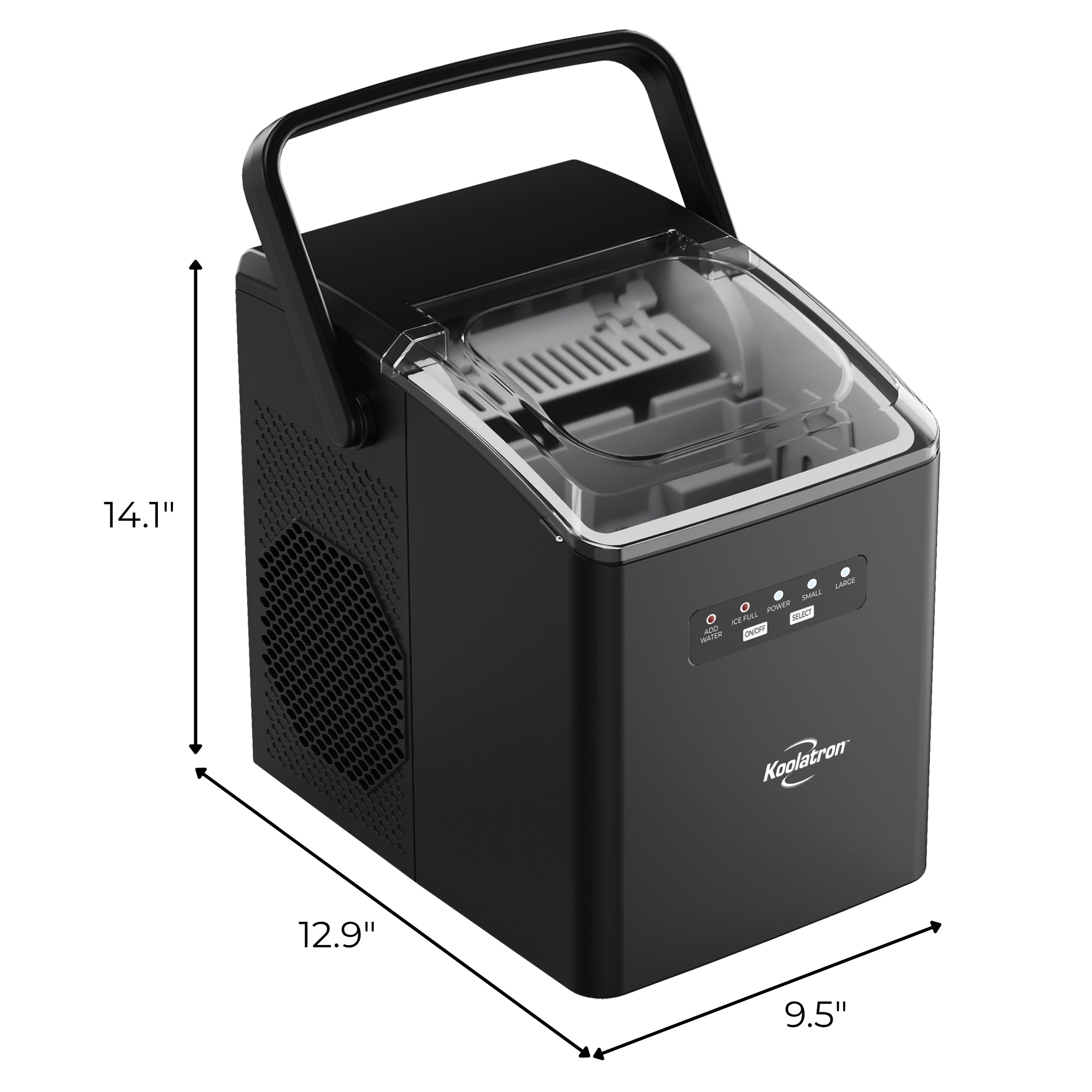Koolatron Portable Countertop Ice Maker 26Lb/24Hr, Black