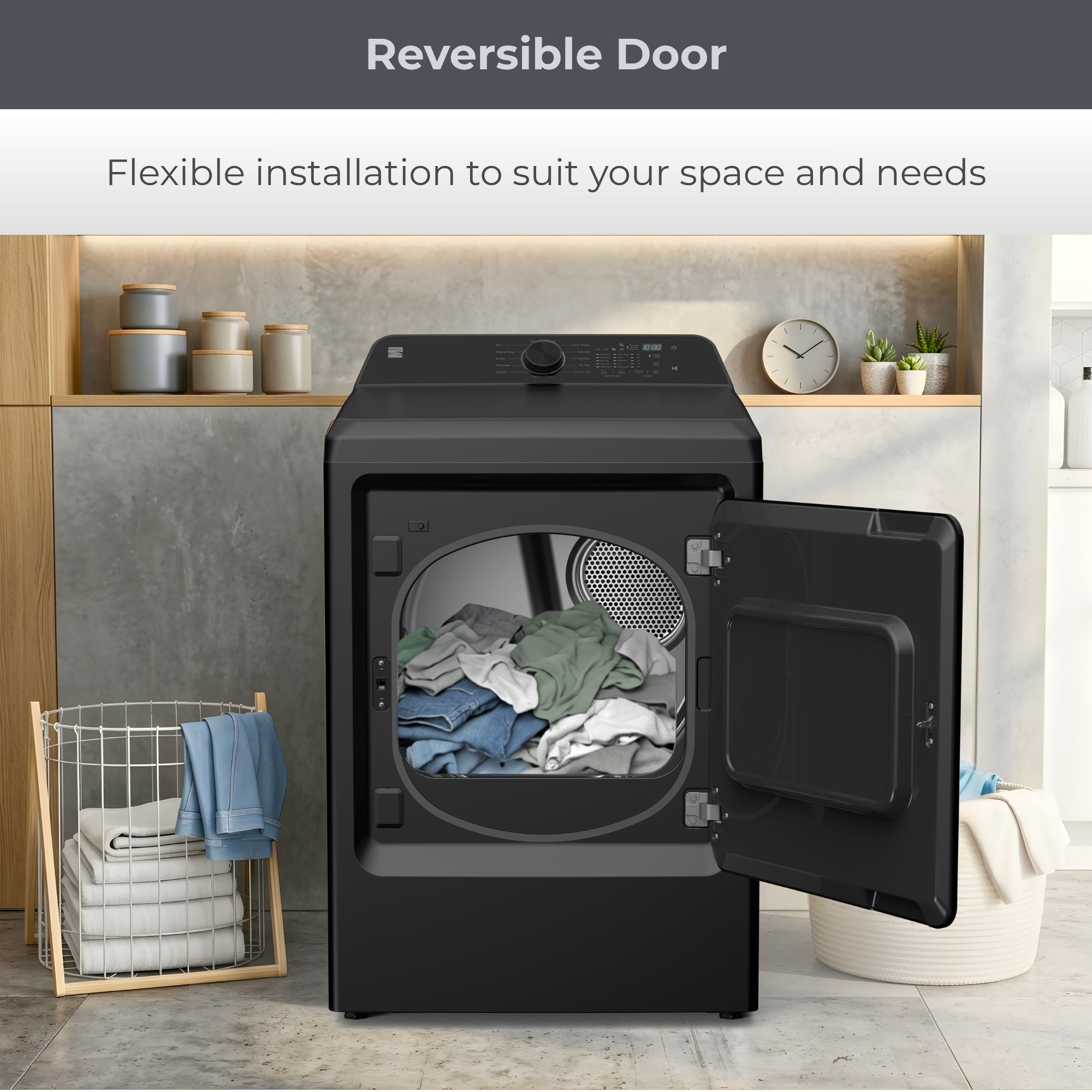 Kenmore 7.5 cu. ft. Electric Dryer with Stainless Steel Drum, Slate Grey