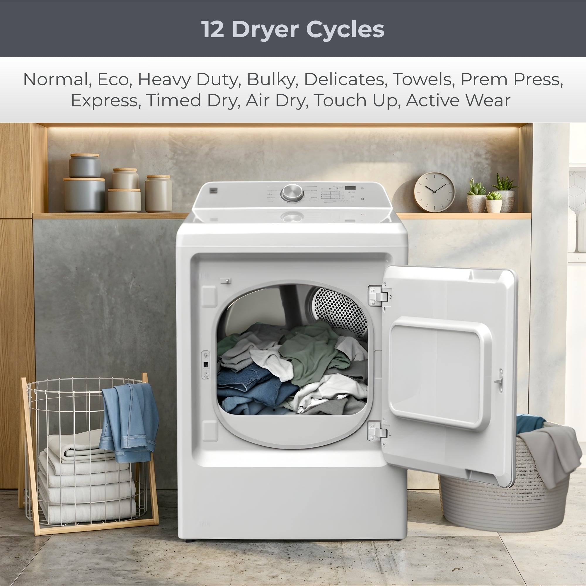 Kenmore 7.5 cu. ft. Electric Dryer with Stainless Steel Drum