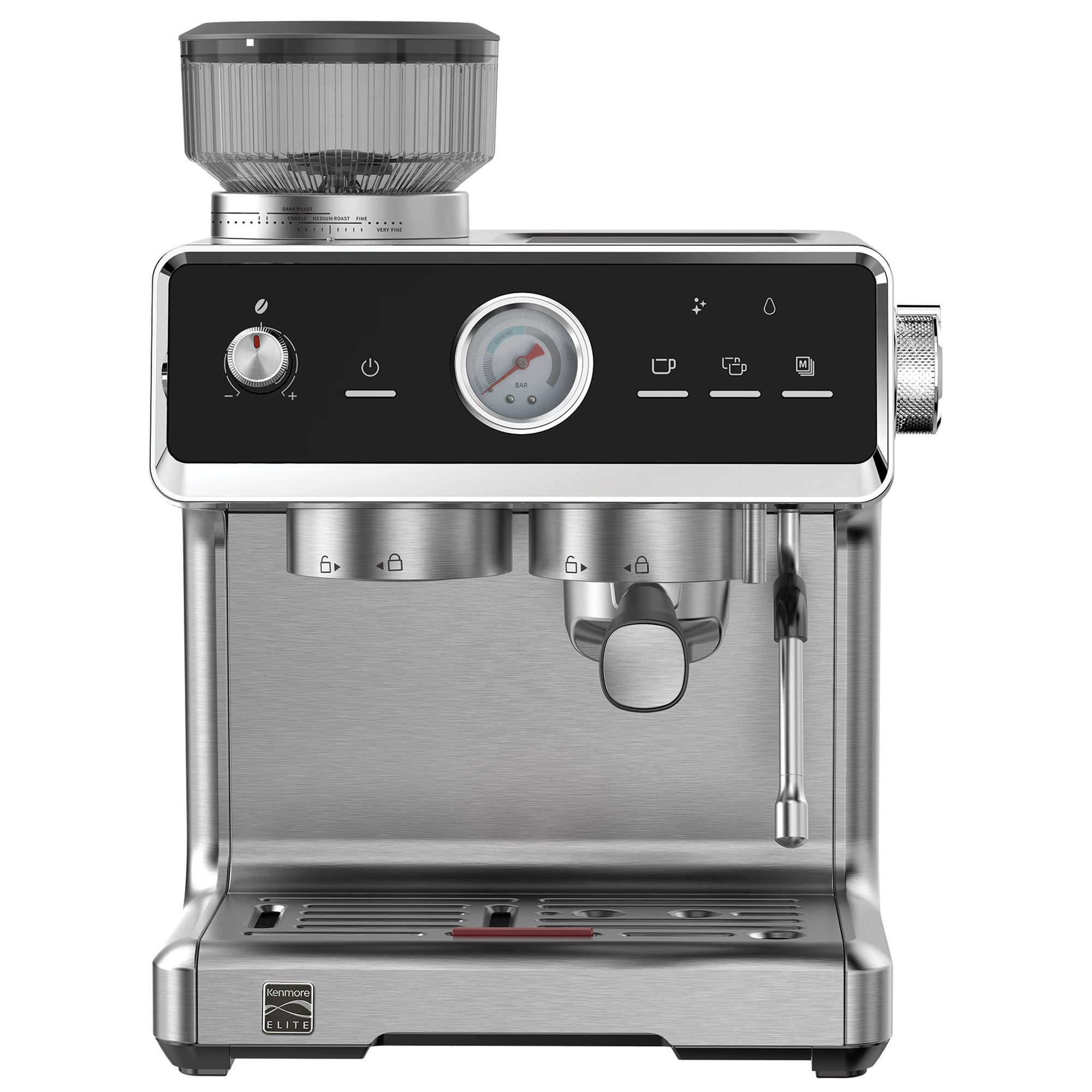 Kenmore Elite Self-Tamping Espresso Machine With Grinder | 15 Bar Pump
