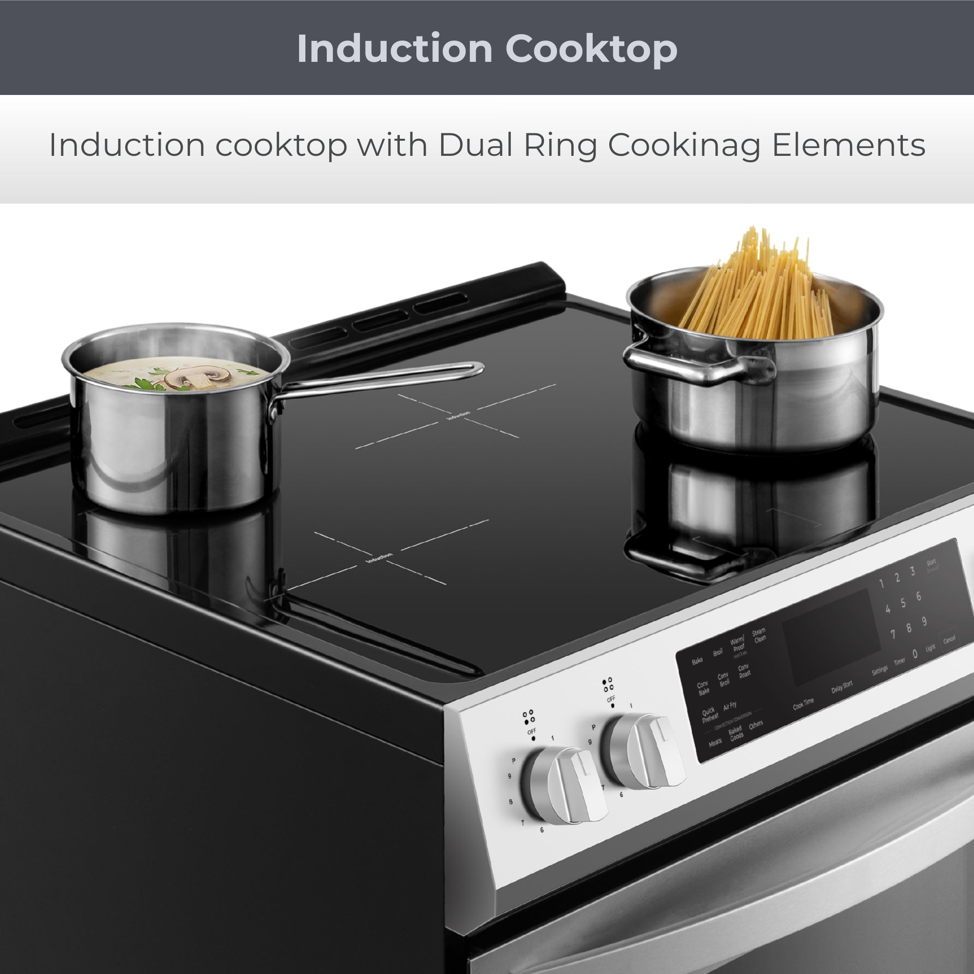 Kenmore 30 in. 5 cu ft. Stainless Steel Digital Control Induction Range with True Convection and Air Fry
