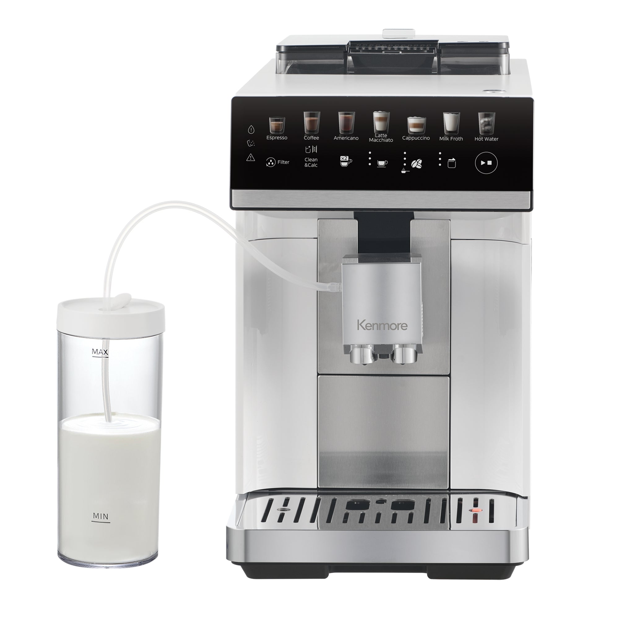 Kenmore Super Automatic Espresso Coffee Machine | Touchscreen | White