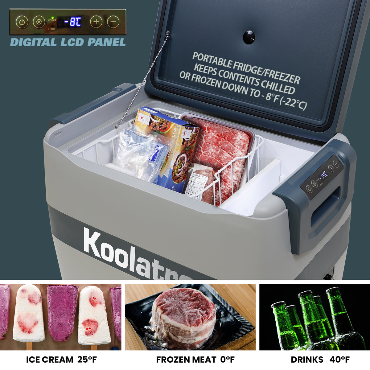 Koolatron 12V Portable Freezer/Refrigerator w/ Bluetooth 42 qt (40L)