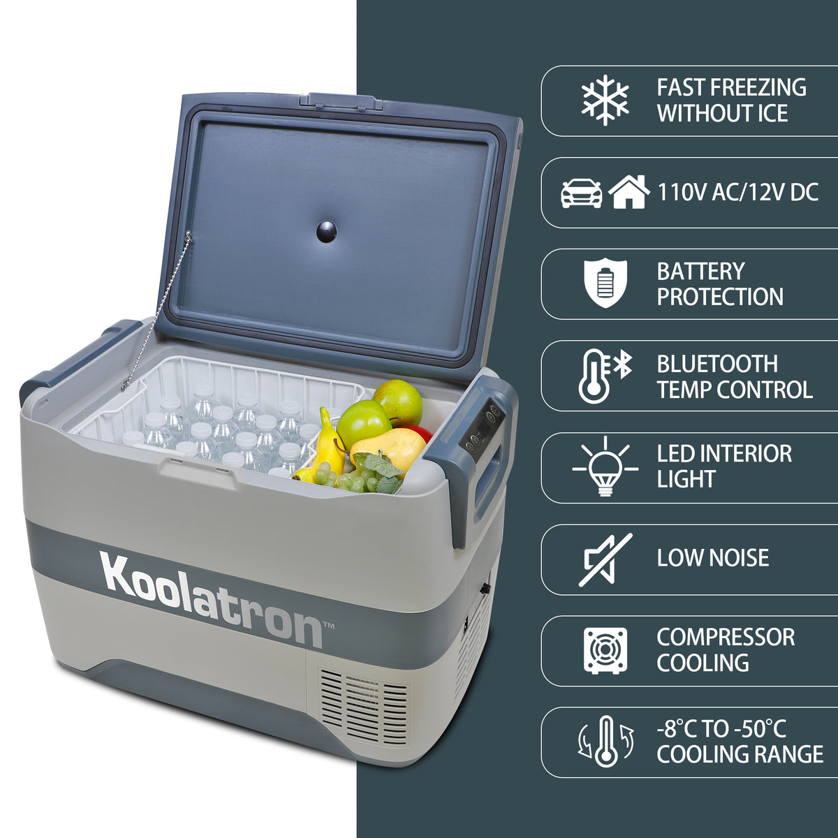 Koolatron 12V Portable Freezer/Refrigerator w/ Bluetooth 42 qt (40L)