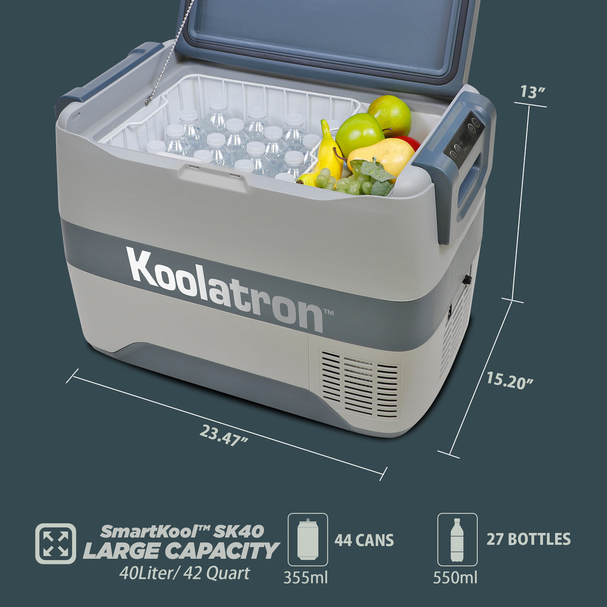 Koolatron 12V Portable Freezer/Refrigerator w/ Bluetooth 42 qt (40L)