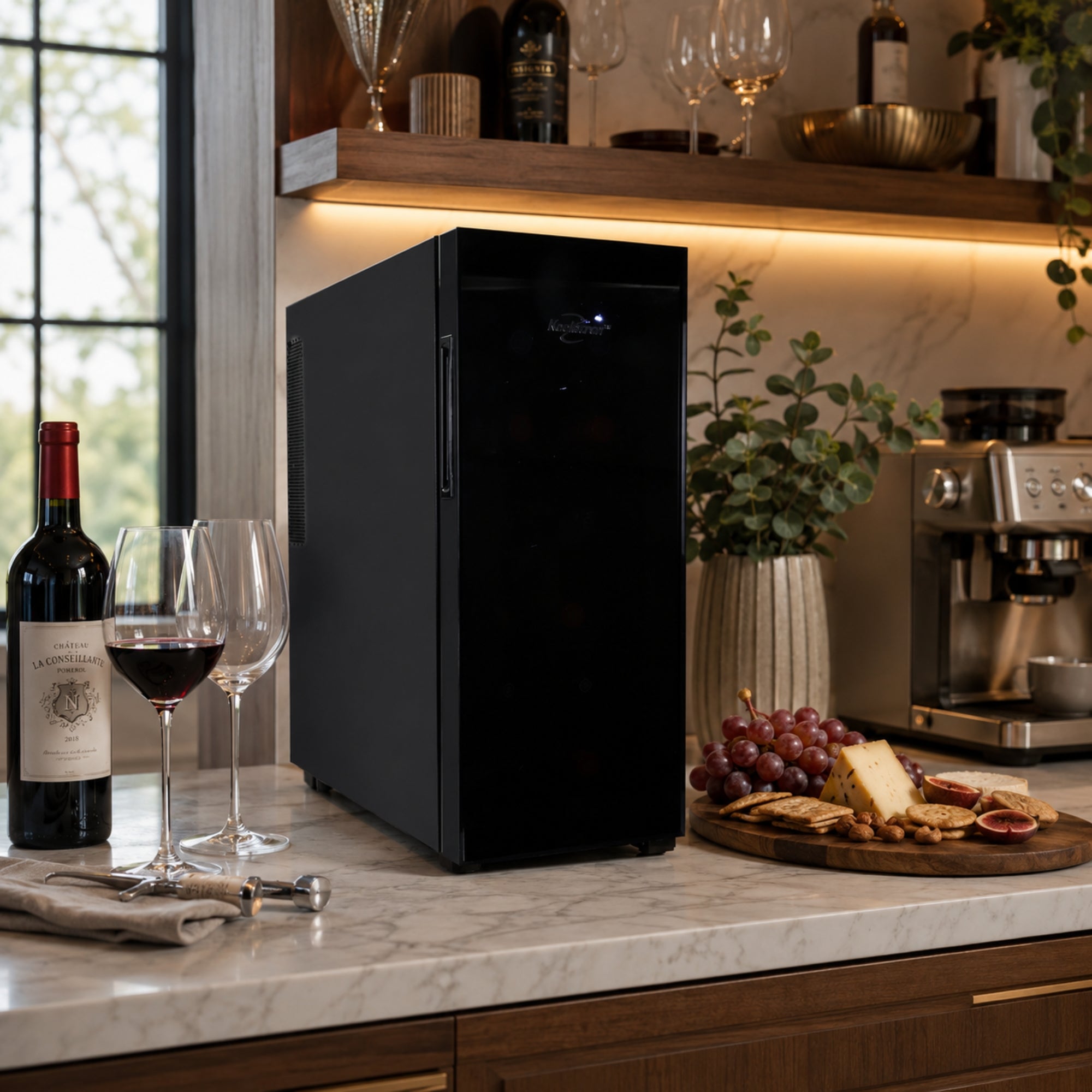 Koolatron 12-Bottle Thermoelectric Wine Cellar with Mirrored Door