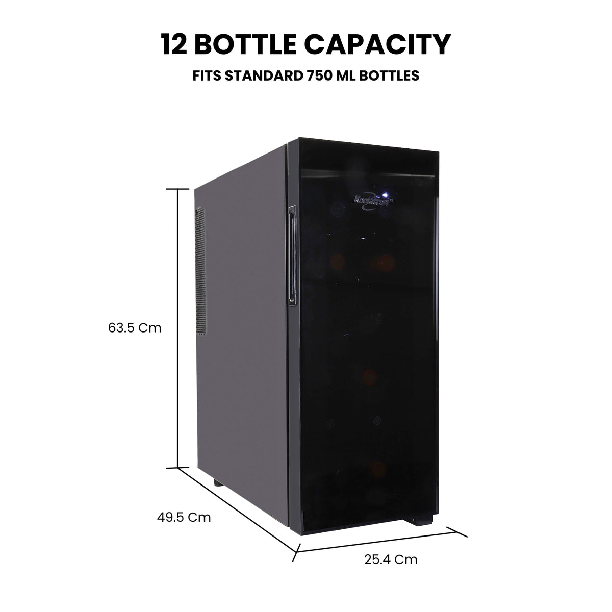Koolatron 12-Bottle Thermoelectric Wine Cellar with Mirrored Door