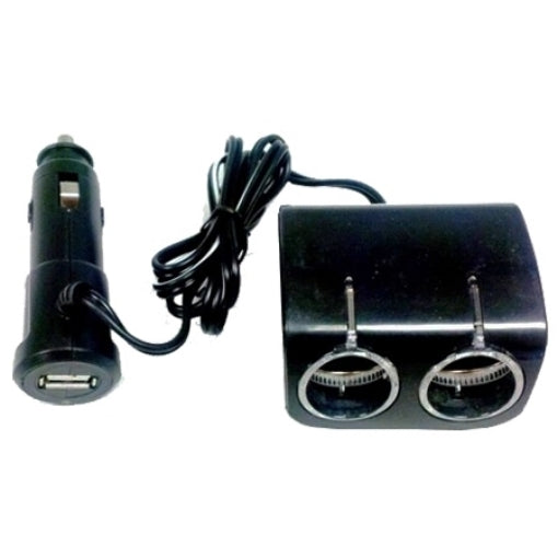 Koolatron 12V Socket Splitter w/ Extension Cord and Dual USB Charger