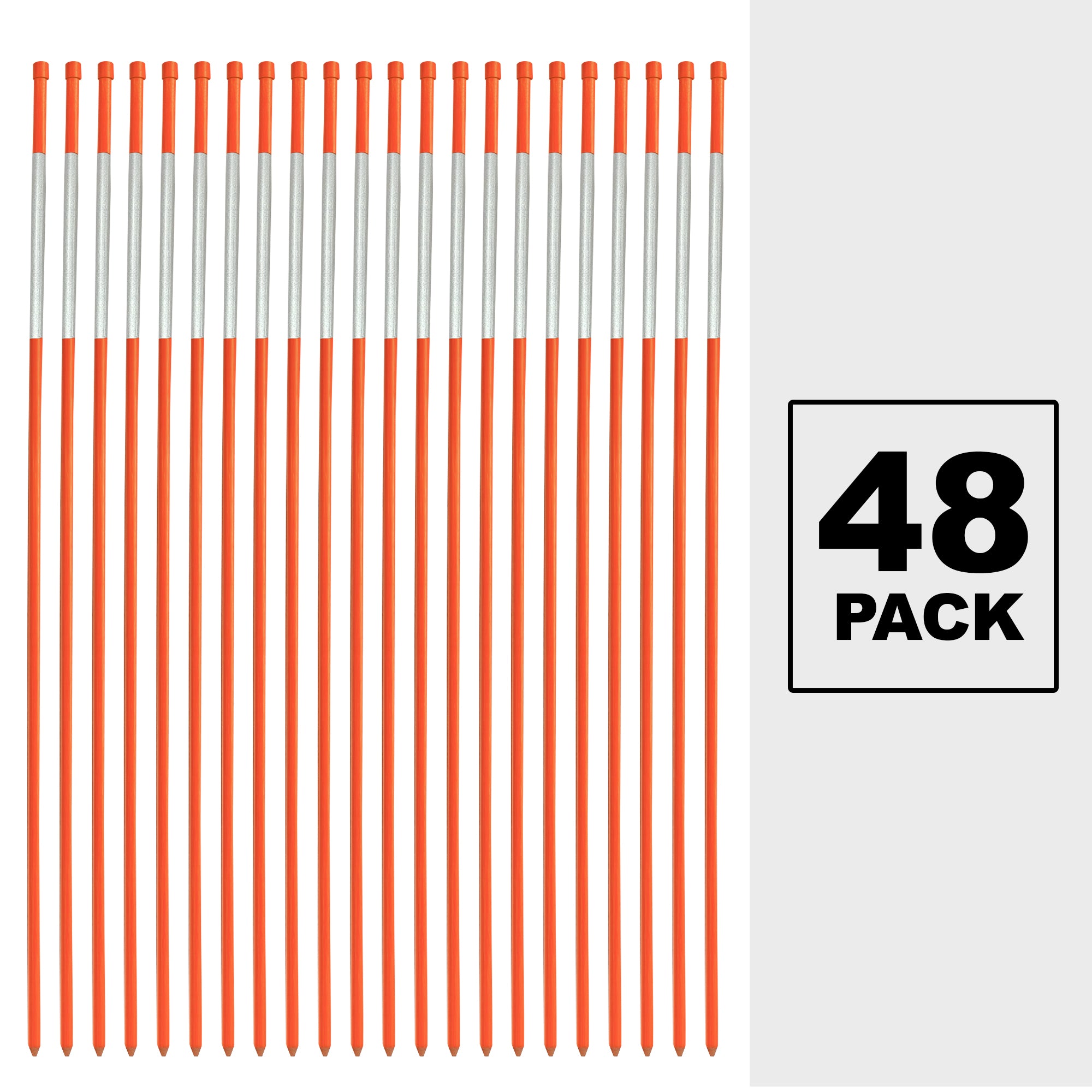 momok品！レッド＆ホワイトモールOSB.LED Oskar Reflective Driveway Markers | Orange | 48 Pack | 48