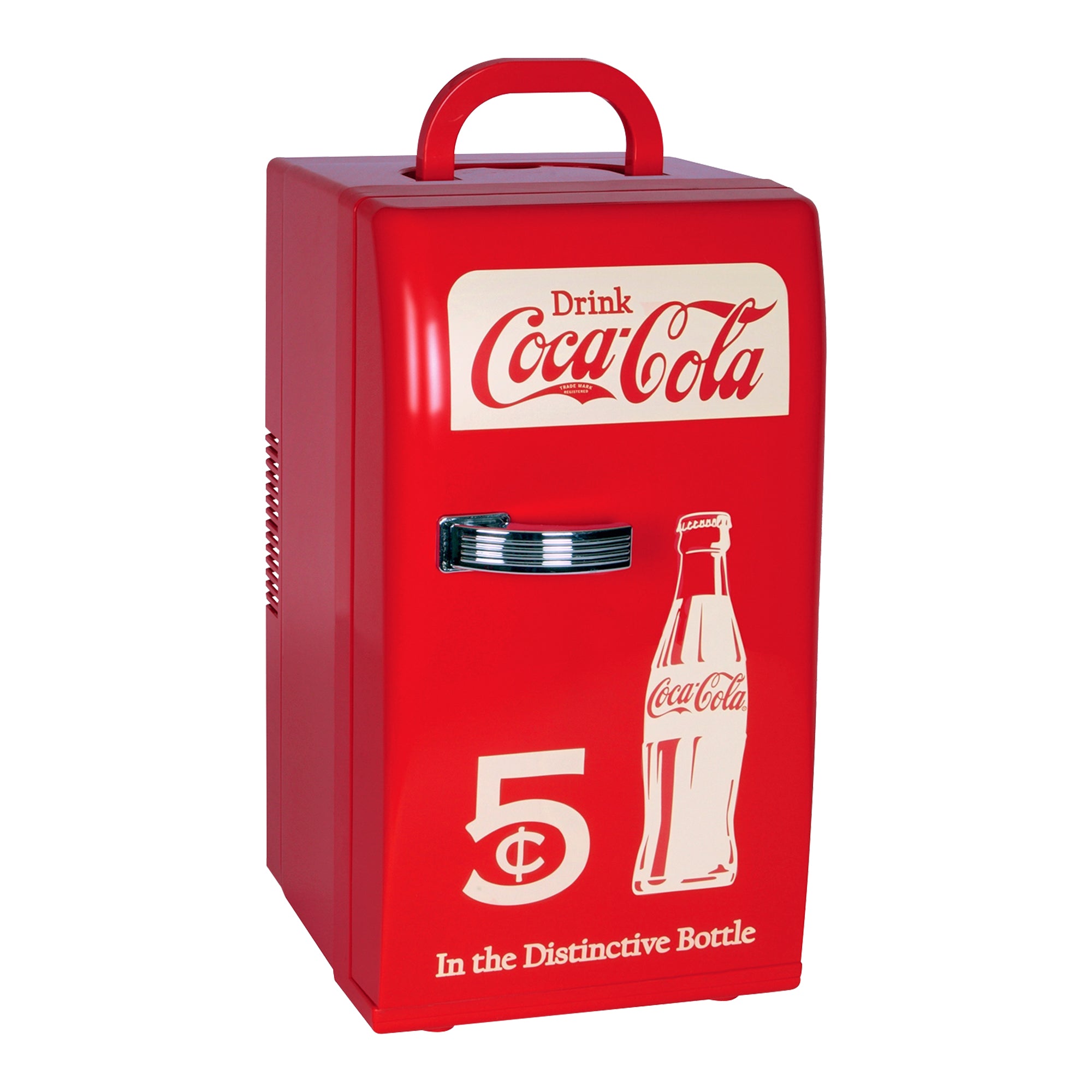 Coca-Cola 18 Can Retro Mini Fridge, 12V DC 110V AC Cooler, 5.4L (5.7 qt)