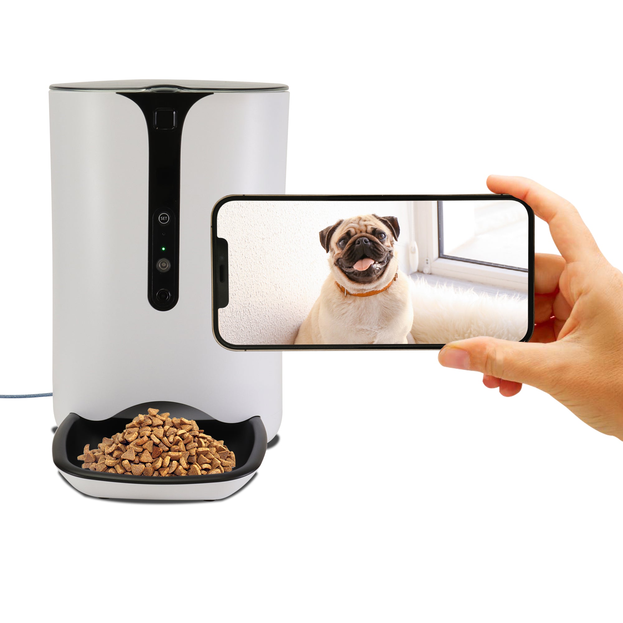 TQT Automatic Cat Food Dispenser – WiFi Pet Feeder With Freshness Preservation (Black)