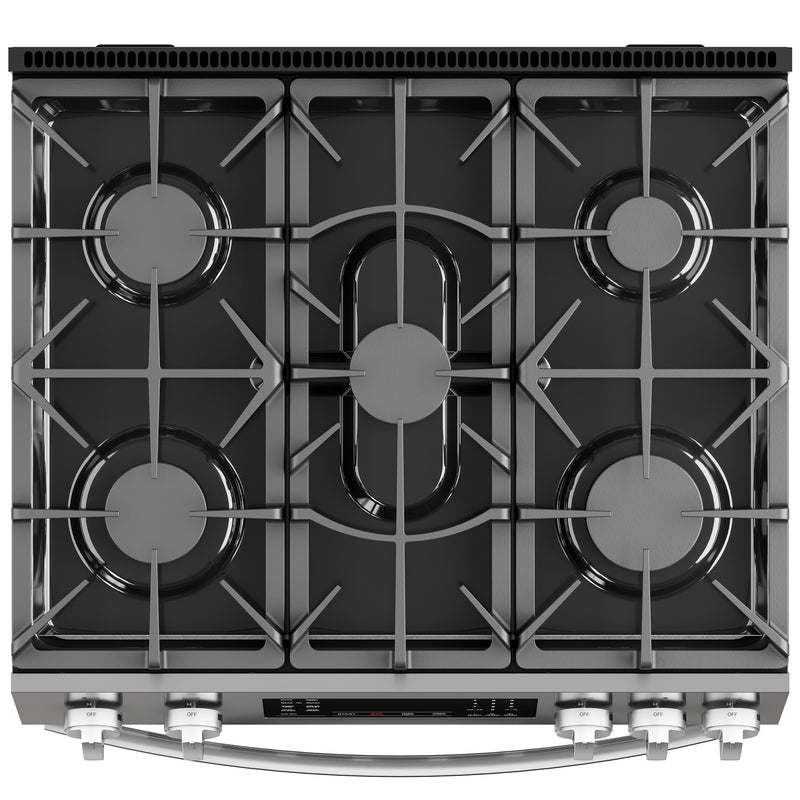 Top view of the Kenmore stainless steel gas range