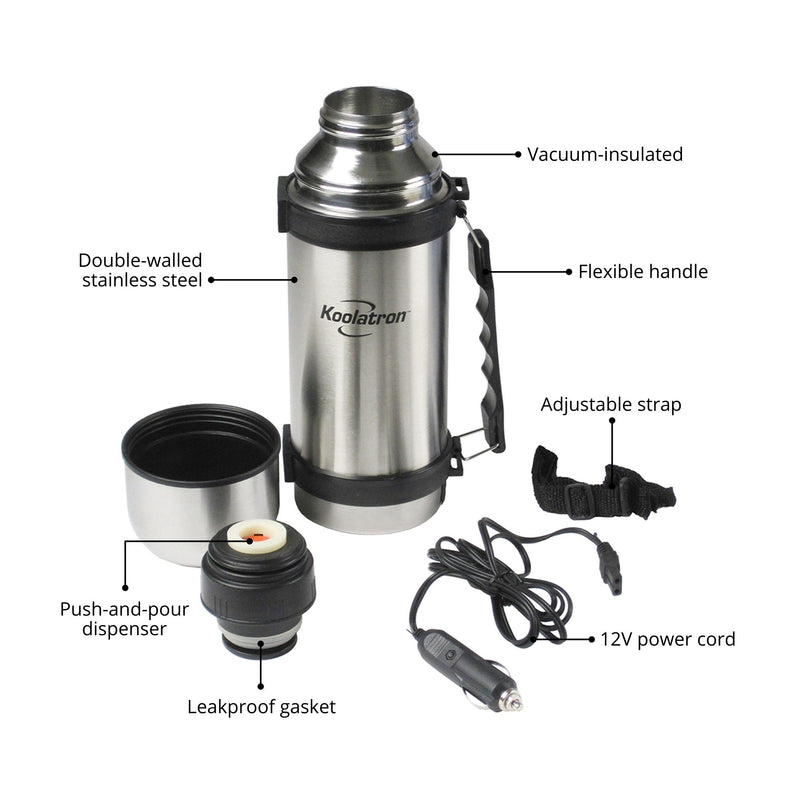 Thermos Thermocafe Stainless Steel Vacuum Insulated Slimline Flask 500mL -  Black