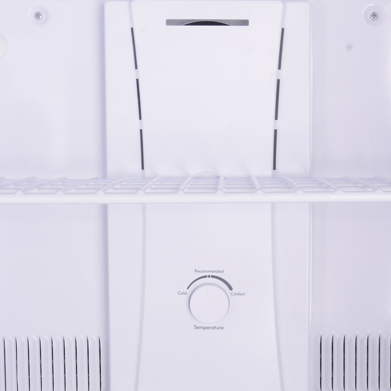 Closeup of the temperature control panel in the freezer section of the Kenmore stainless steel top mount refrigerator