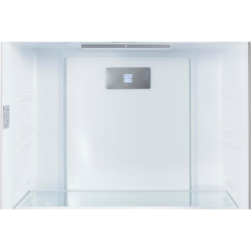 Closeup of inside the Kenmore stainless steel french door refrigerator showing the electronic control panel