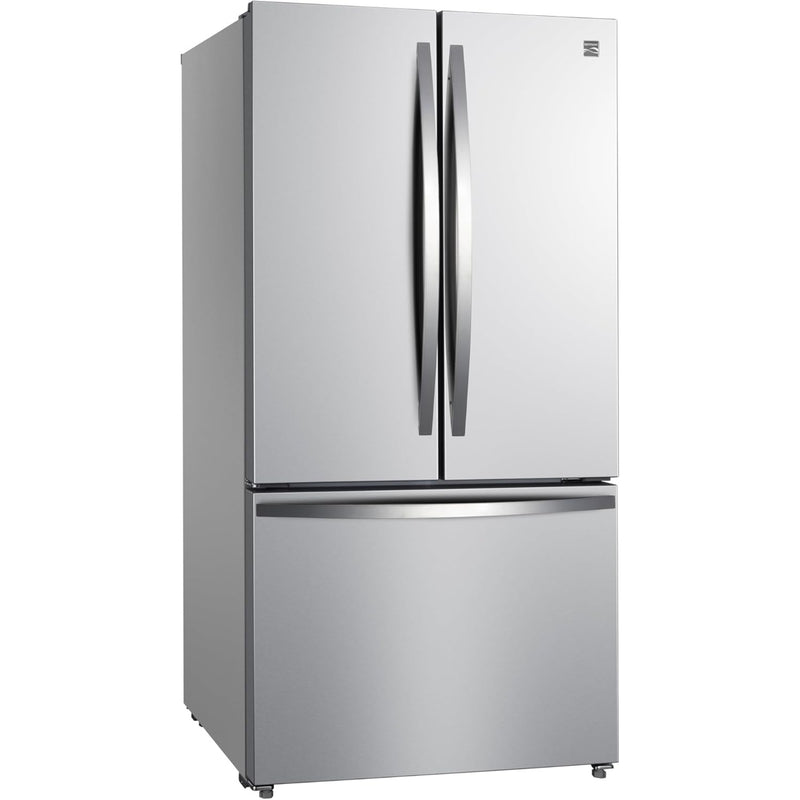 Kenmore 20.3 cu. ft. counter depth french door refrigerator in stainless steel, closed, on a white background