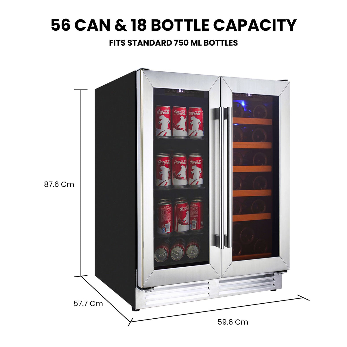 Koolatron 24 in. Dual Zone Built-In Wine and Beverage Fridge