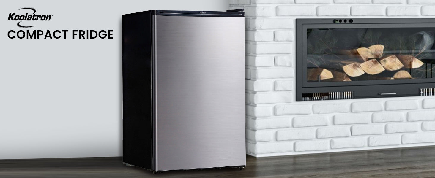 Koolatron Stainless Steel Compact Fridge with Freezer | 4.4 Cu Ft