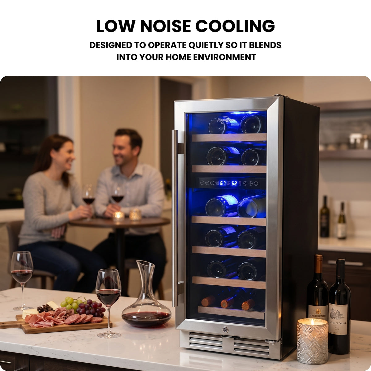 Koolatron 28-Bottle 15 in. Built-In Dual Zone Wine Fridge