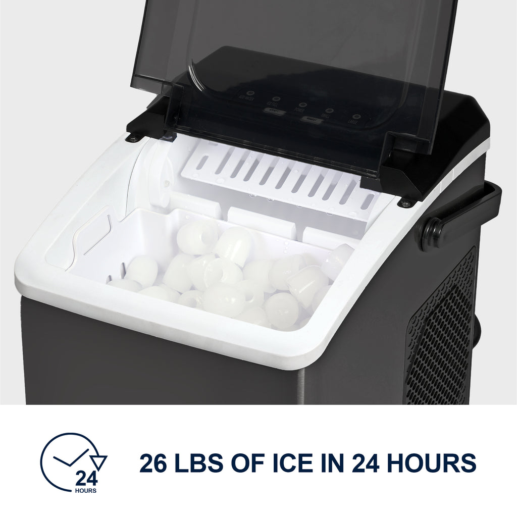 Colzer Ice Maker Koolatron Portable Countertop Ice Maker | 26 lbs/24Hrs | Black