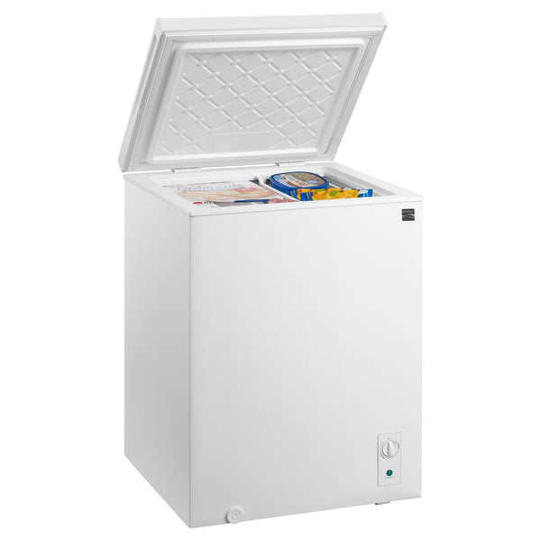 Kenmore convertible chest freezer/refrigerator, open, on a white background