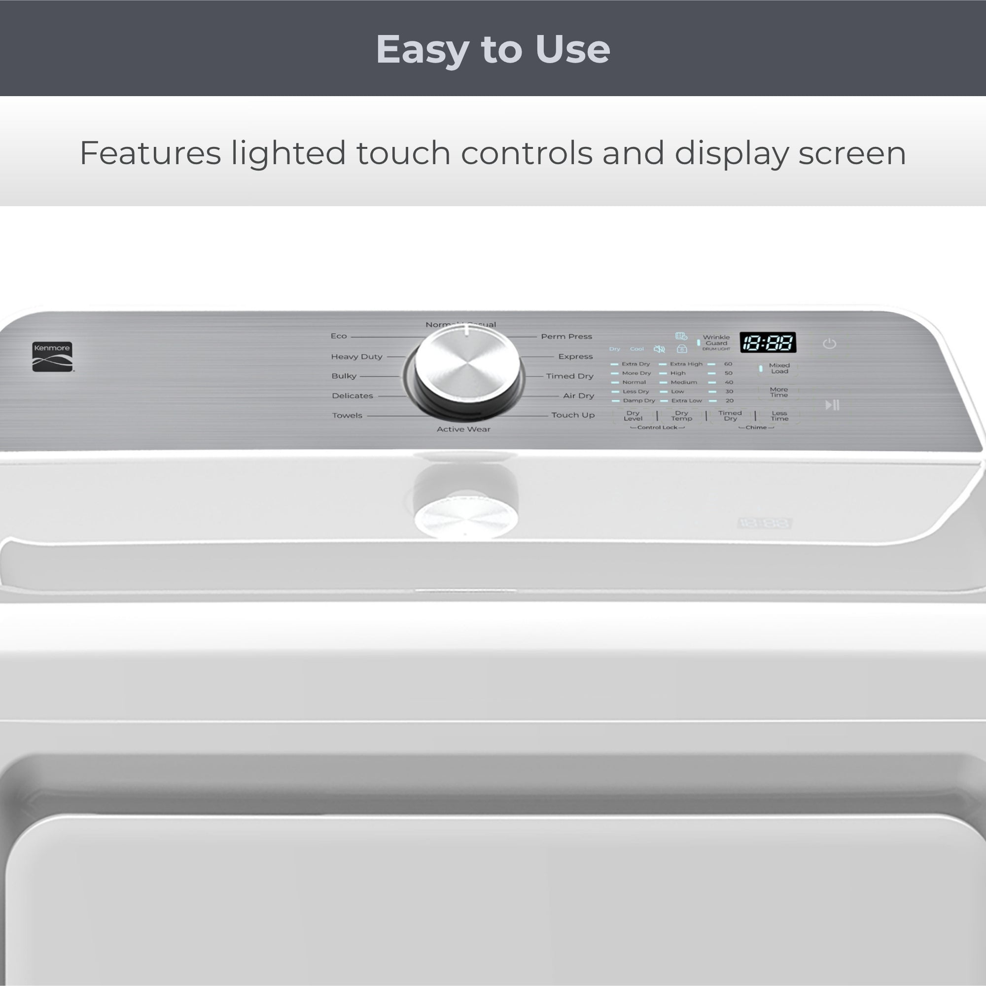 Kenmore 7.5 cu. ft. Electric Dryer with Stainless Steel Drum