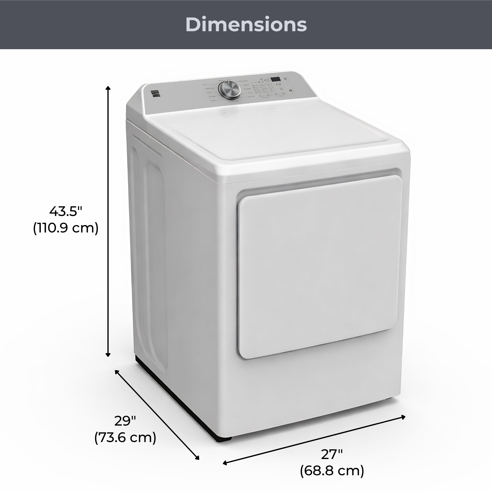 Kenmore 7.5 cu. ft. Electric Dryer with Stainless Steel Drum