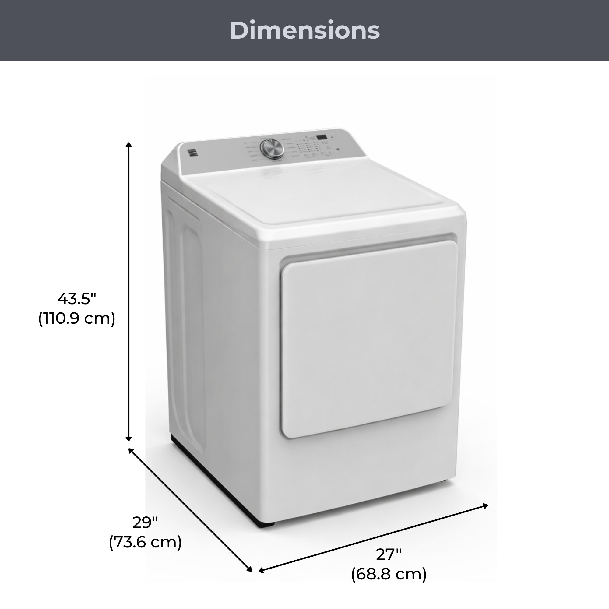 Kenmore 7.5 cu. ft. Electric Dryer with Stainless Steel Drum