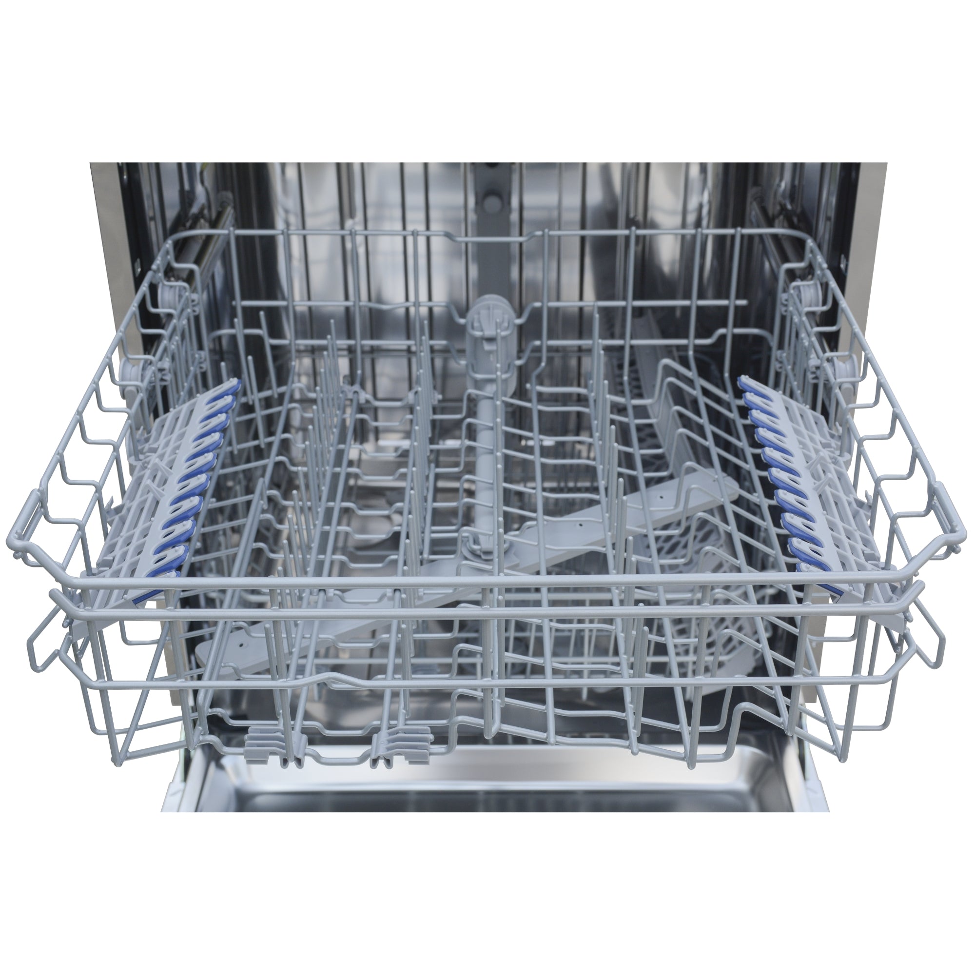 Closeup of the 2nd rack of the Kenmore ultra-quiet 24-inch top control dishwasher showing the cup shelves with stemware holders