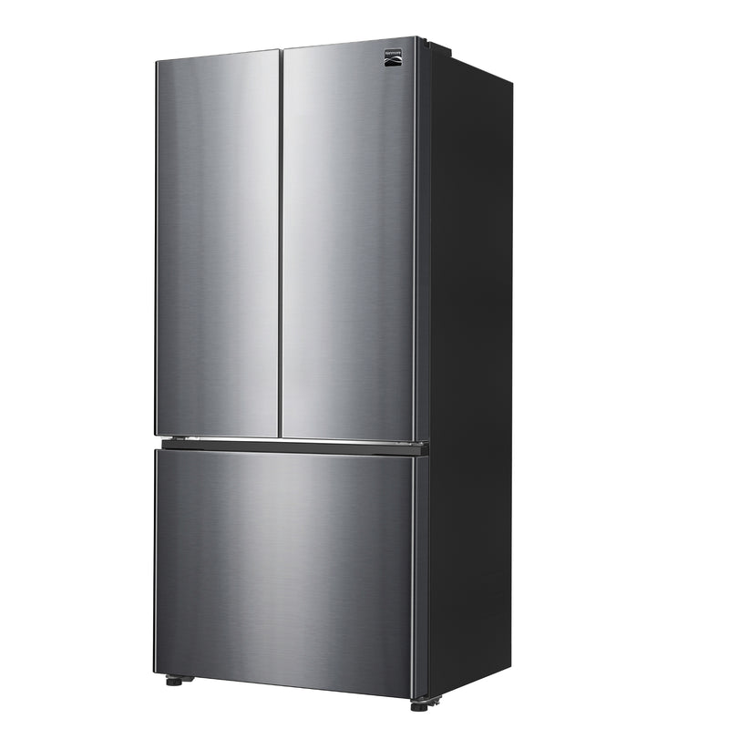 Kenmore stainless steel counter depth french door refrigerator closed on a white background
