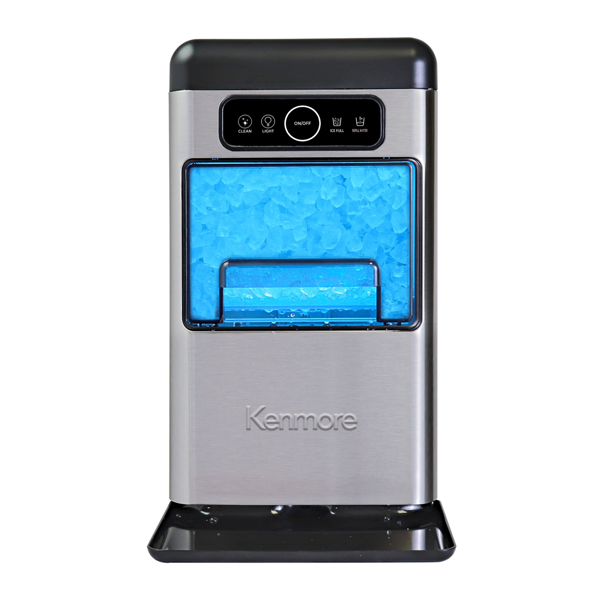 Kenmore crunchy chewable nugget ice maker on a white background