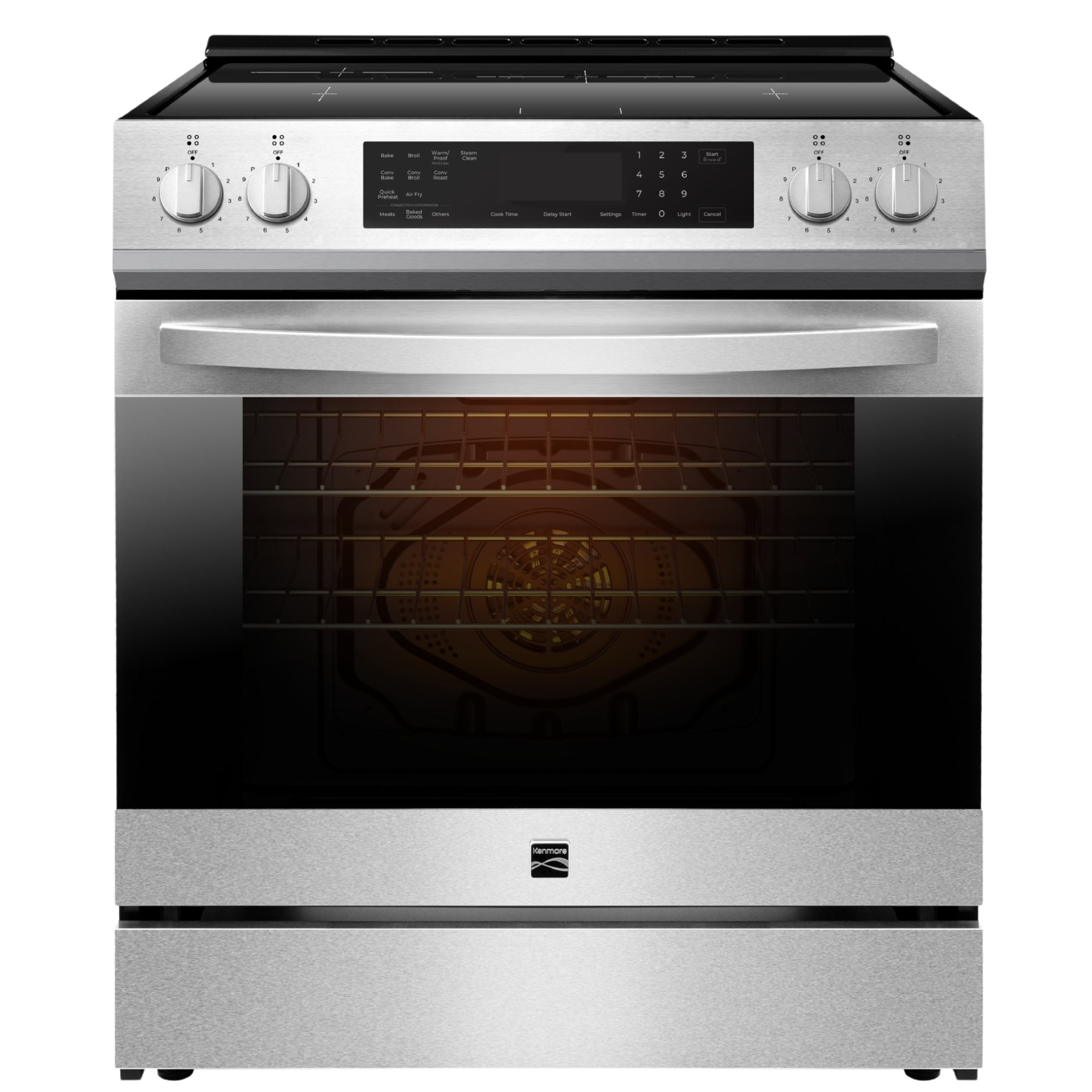Kenmore 30 in. 5 cu ft. Stainless Steel Digital Control Induction Range with True Convection and Air Fry