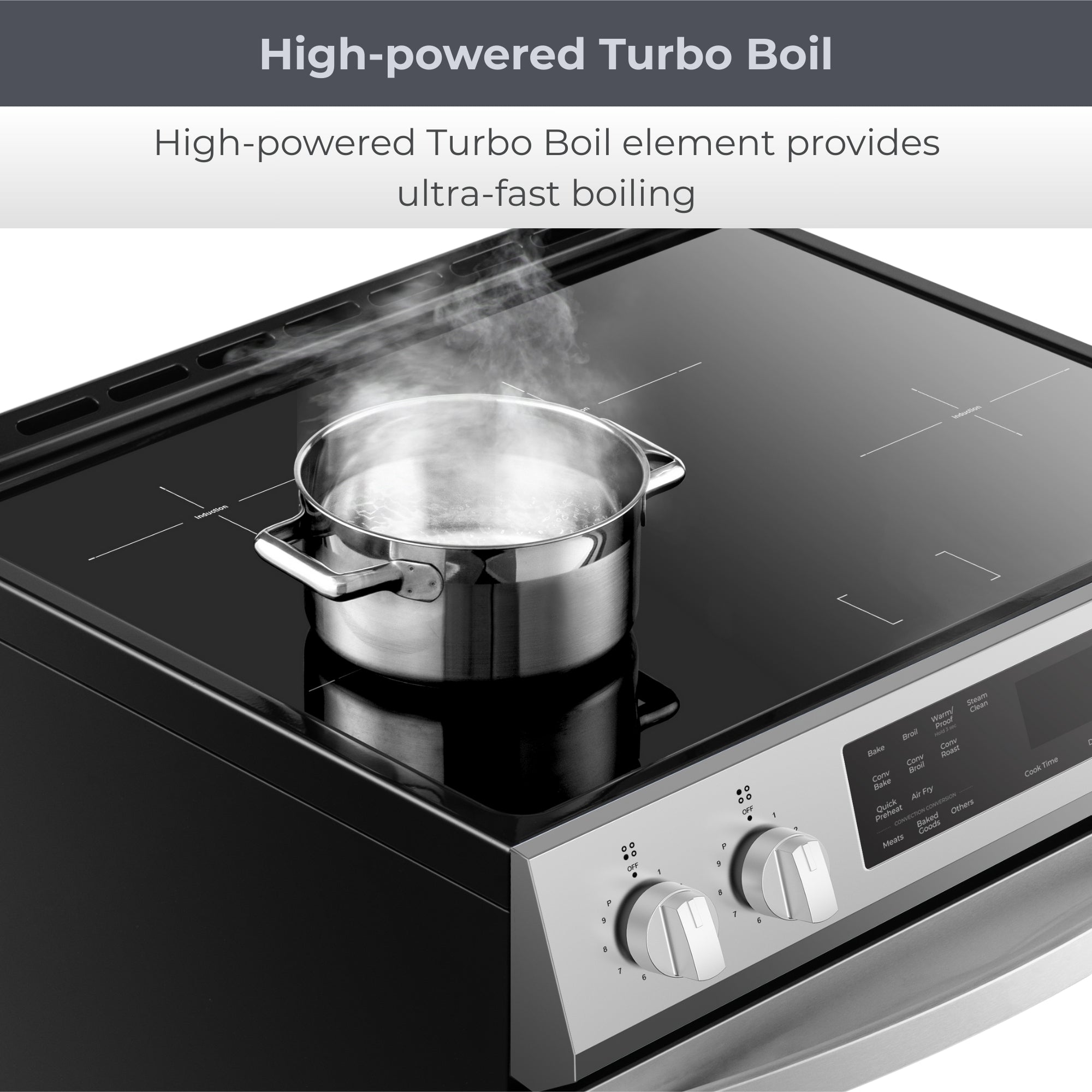 Kenmore 30 in. 5 cu ft. Stainless Steel Digital Control Induction Range with True Convection and Air Fry
