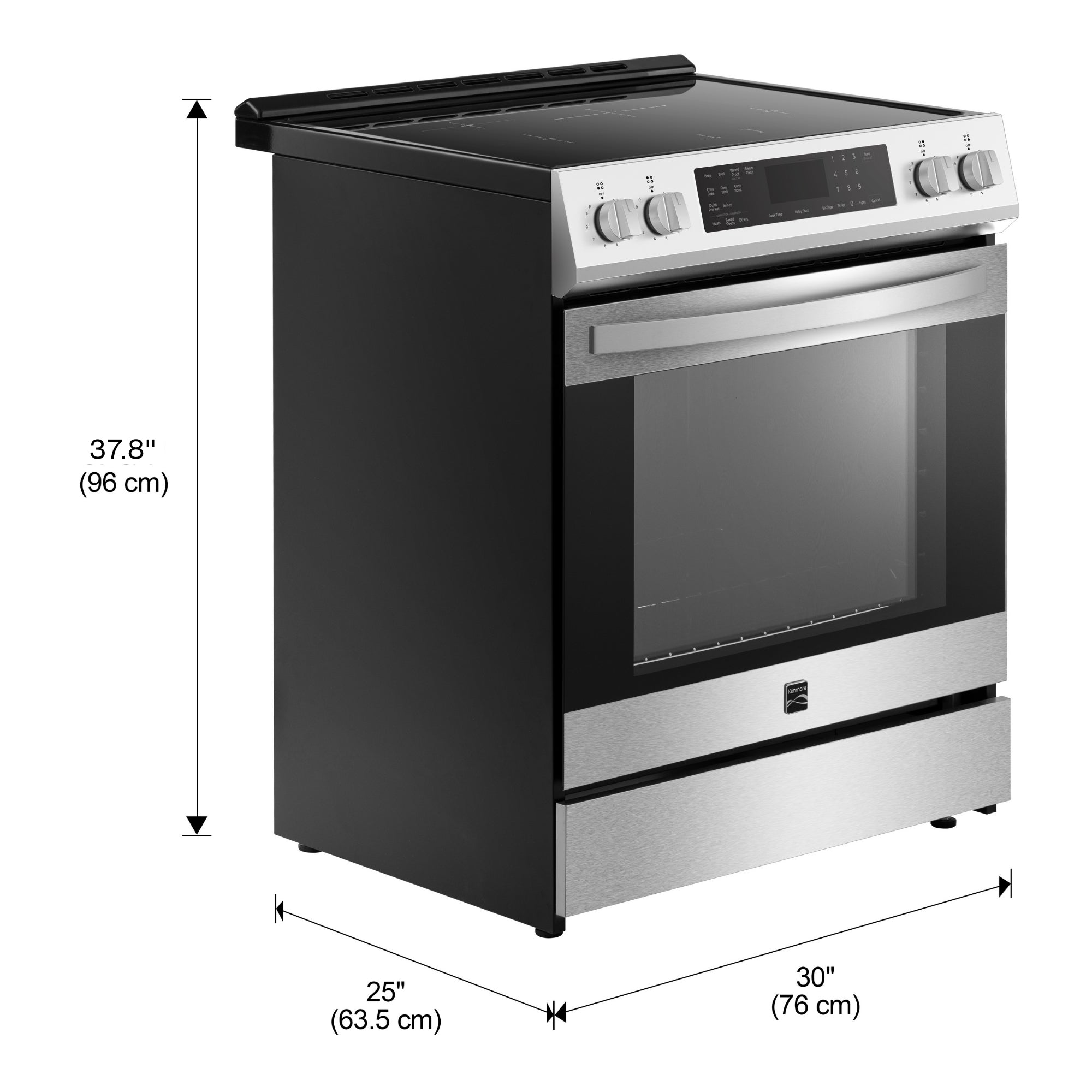 Kenmore 30 in. 5 cu ft. Stainless Steel Digital Control Induction Range with True Convection and Air Fry
