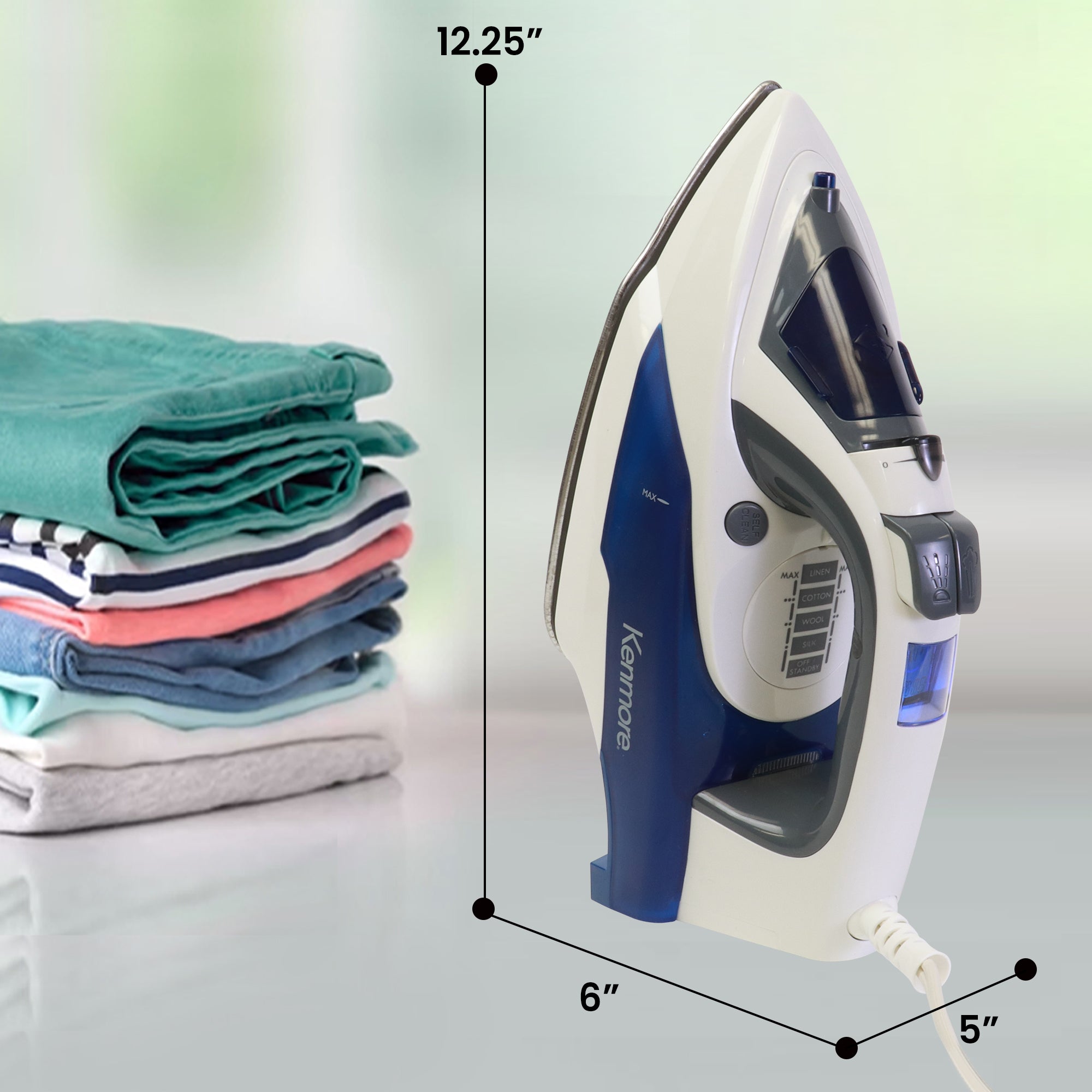 Kenmore Digital Power Steam Iron | Garment Steamer | 9 Fabric Presets