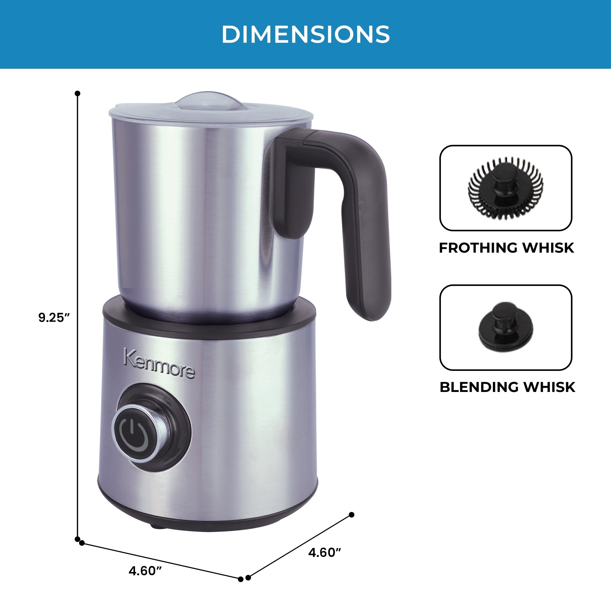 Kenmore 4-in-1 Automatic Milk Frother & Steamer | 16oz
