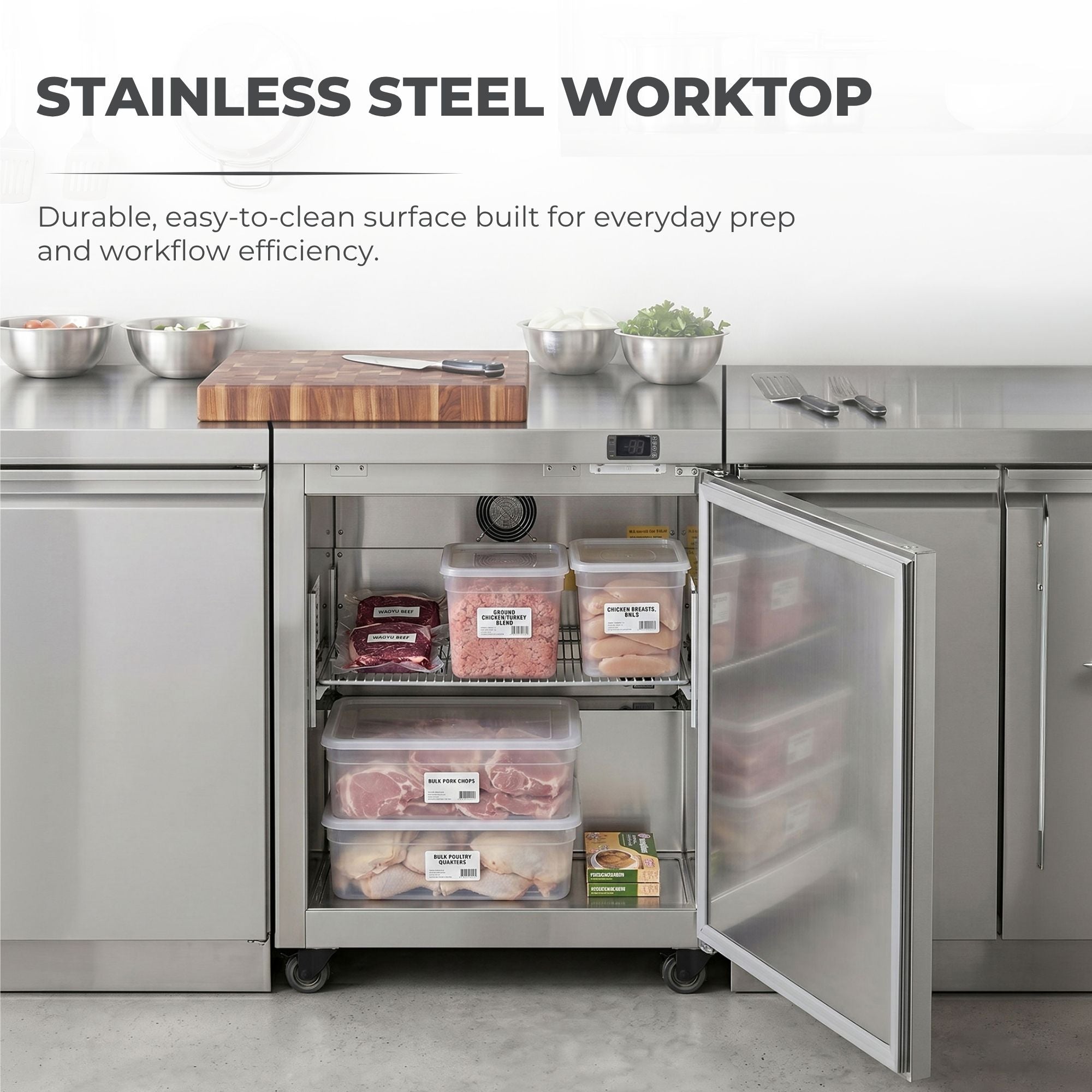 Kenmore PRO 7.2 cu.ft. Stainless Steel Undercounter Commercial Freezer/Refrigerator