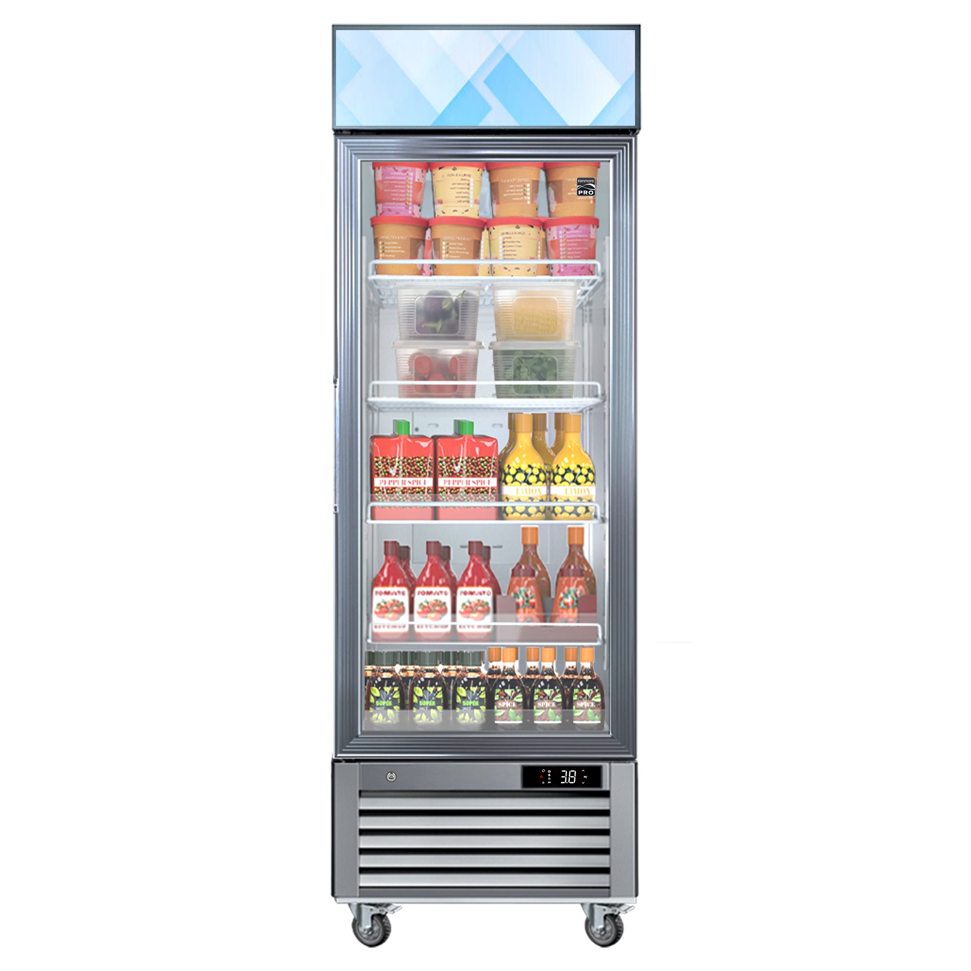 CBONE ギラ220 Kenmore Pro 23 Cu. Ft. Swing Glass Door Commercial Display