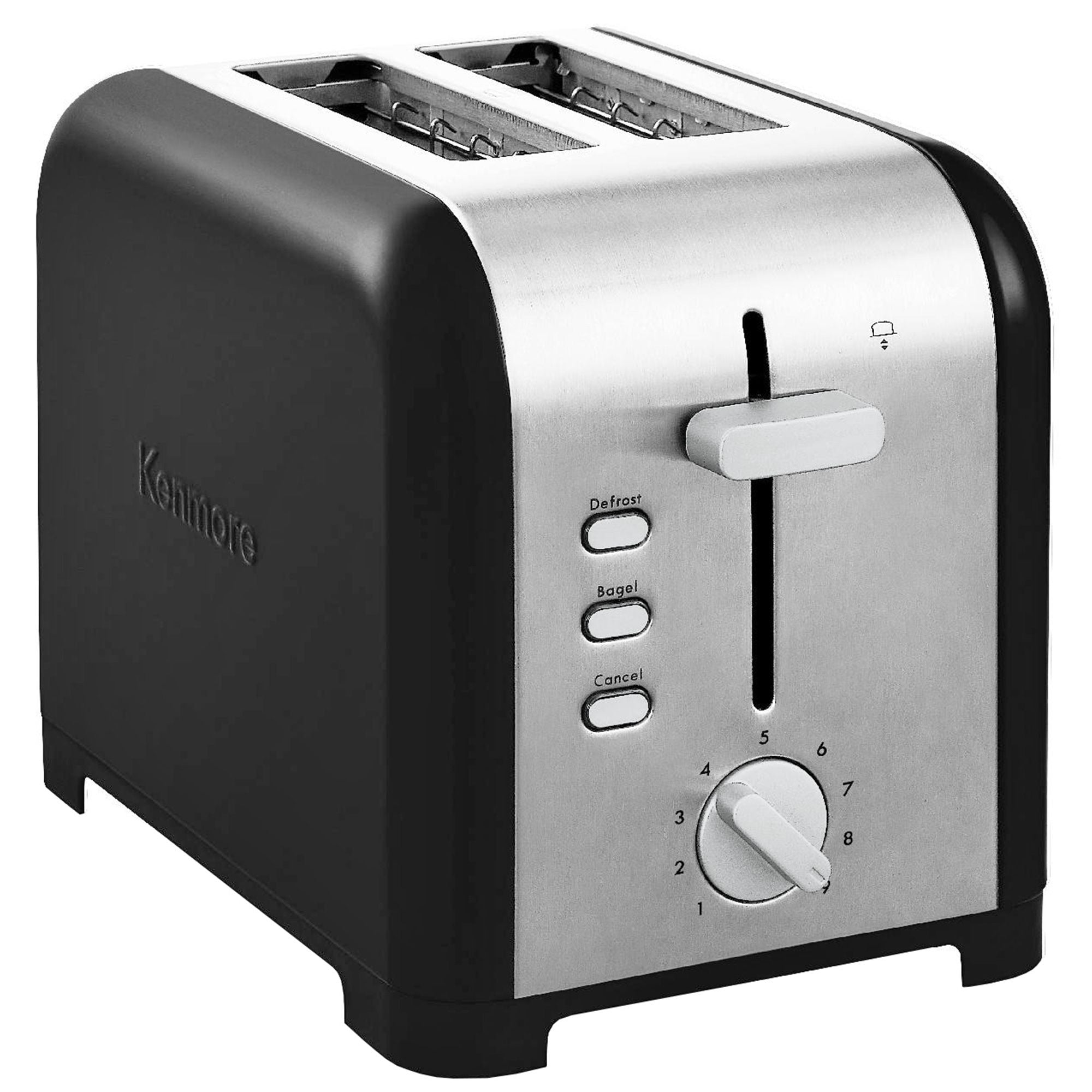 Kenmore Stainless Steel Toaster | Extra Wide Slots | 2-Slice | Black