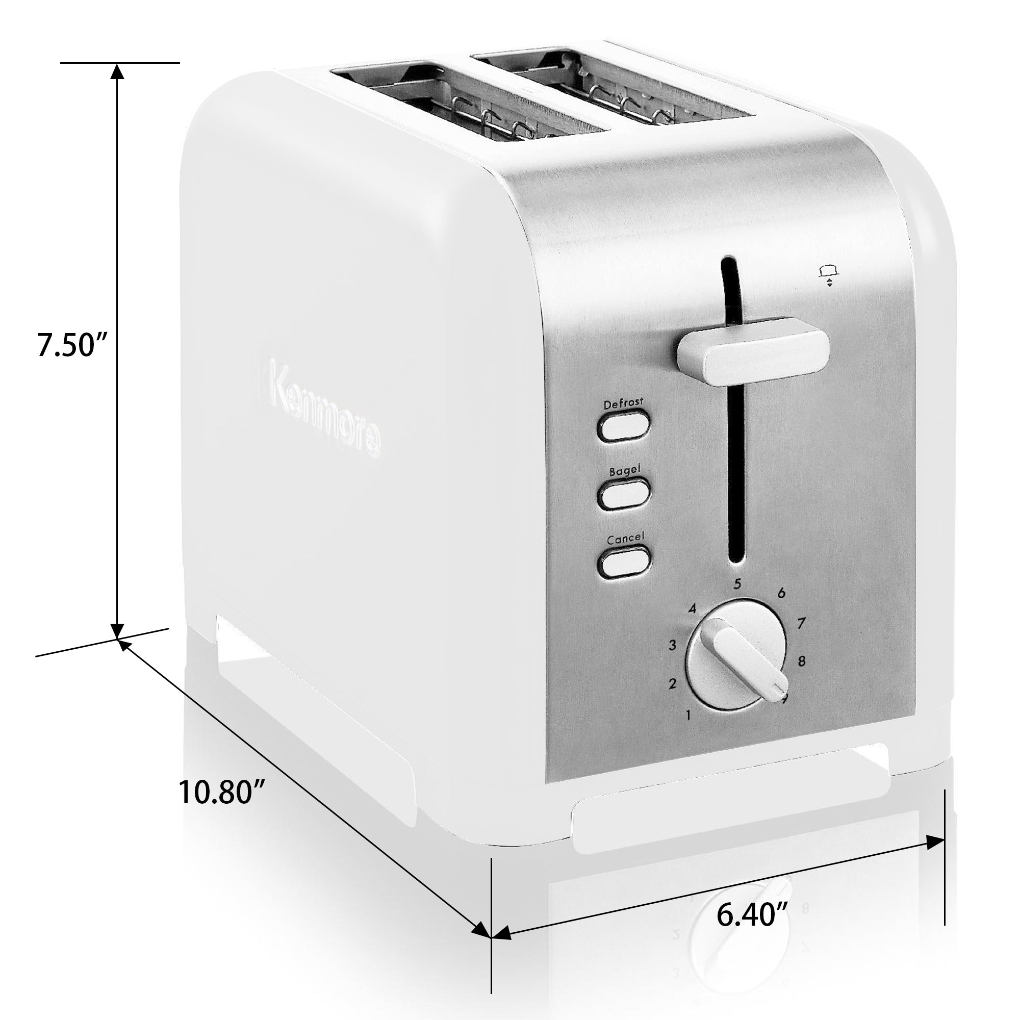 K★★101 togw Kenmore Stainless Steel Toaster | Extra Wide Slots | 2-Slice