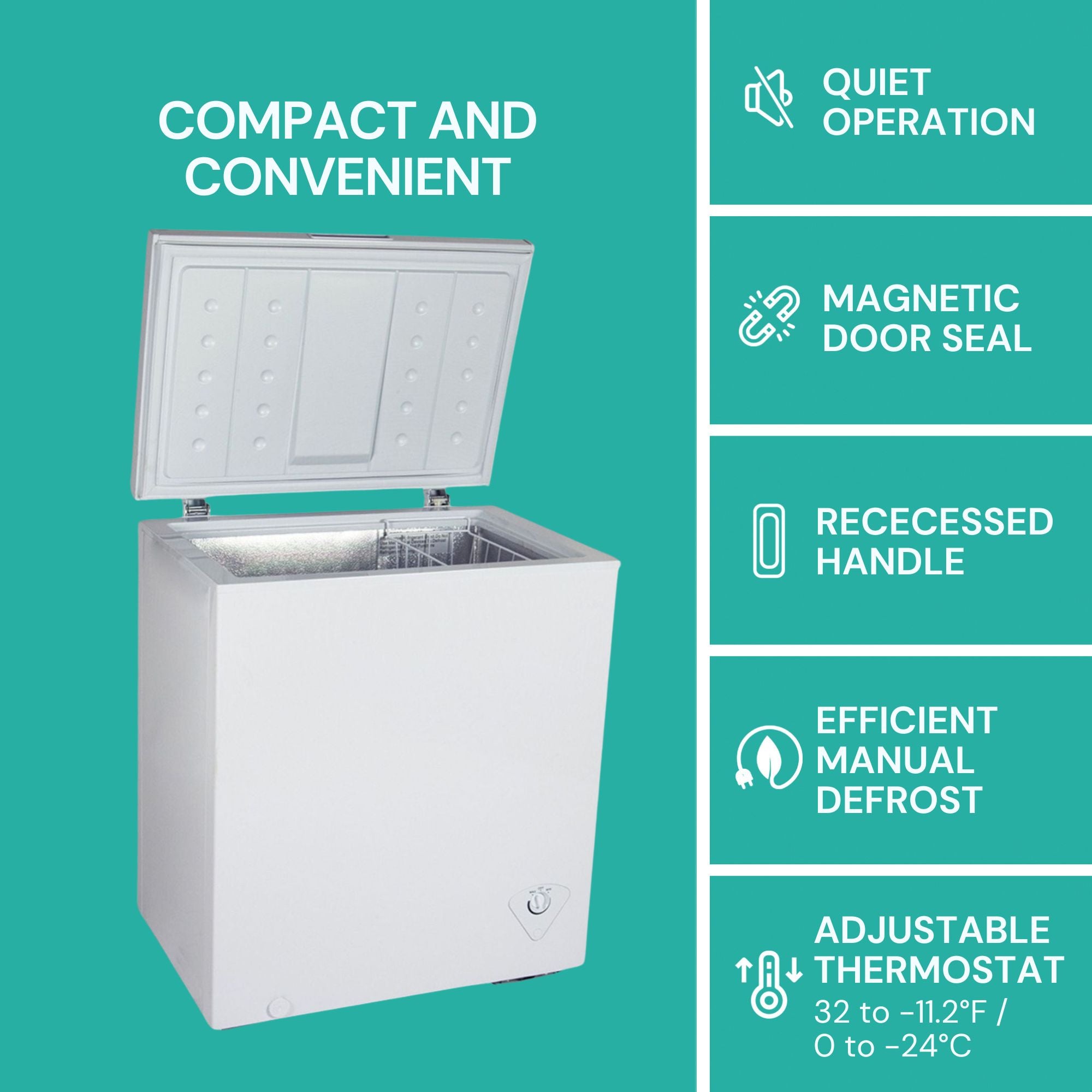 ⭐︎こじろう⭐︎ Koolatron Chest Freezer | 5.0 cu ft (142L) |White | Manual Defrost