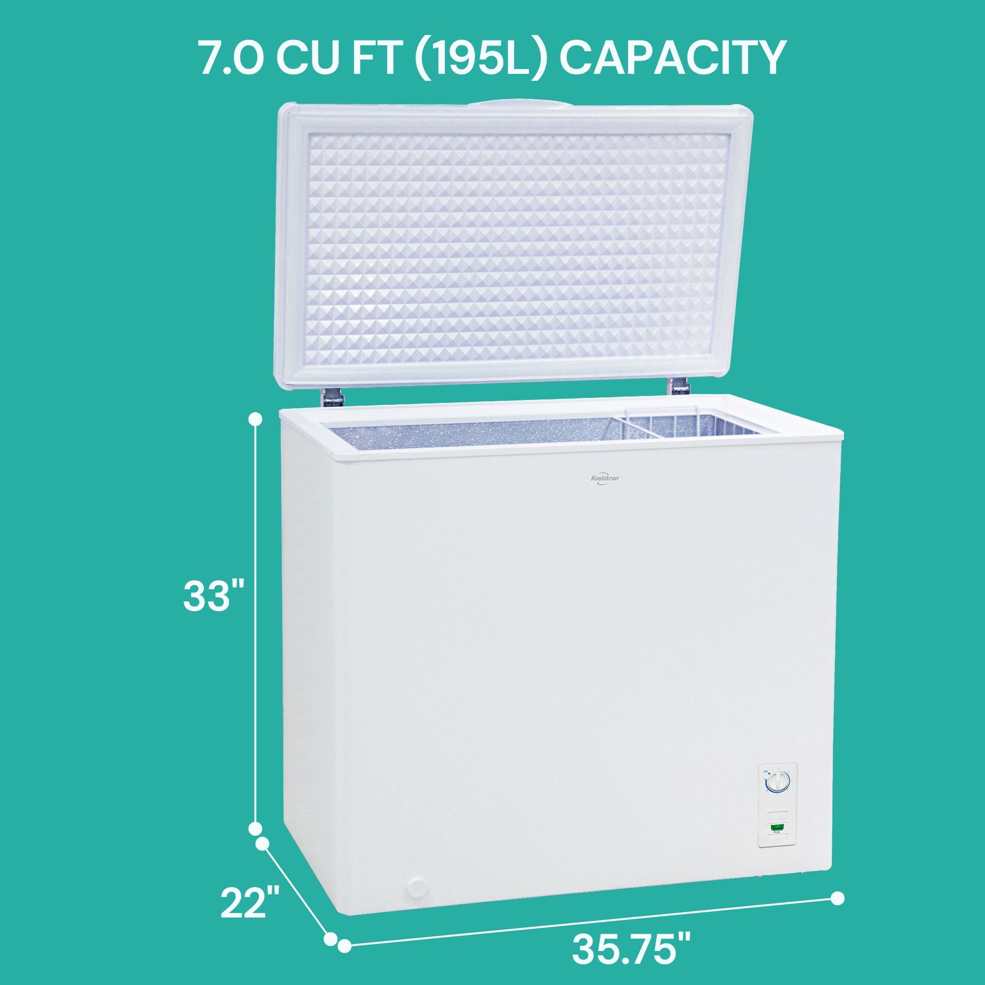 pH  Koolatron Chest Freezer | 7.0 cu ft (195L) | White | Manual
