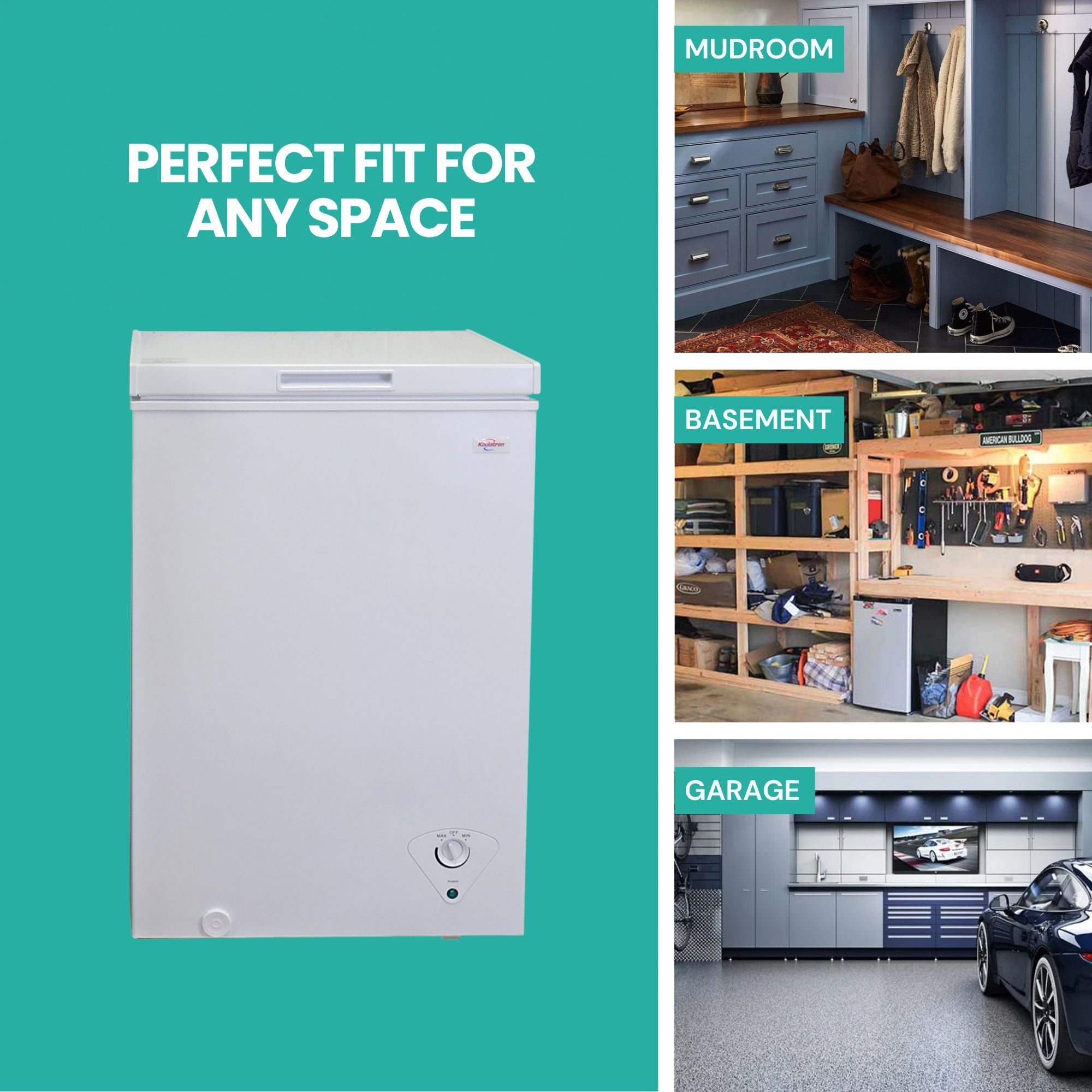 Koolatron Chest Freezer | 3.5 cu ft (99L) | White | Manual Defrost