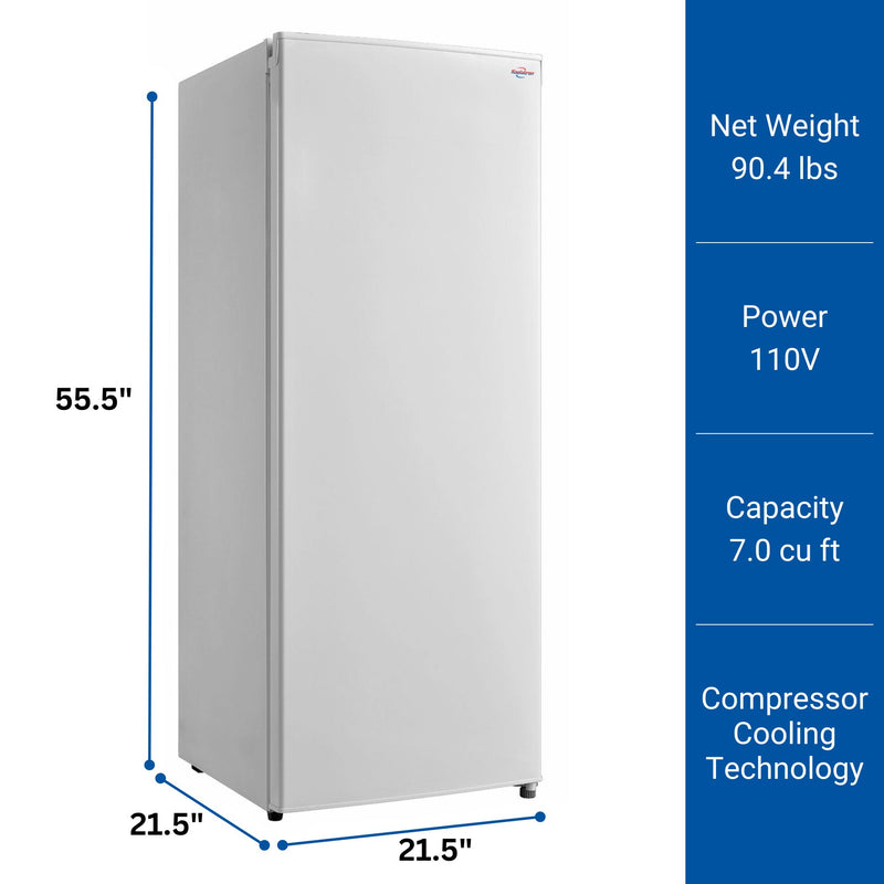 Insignia - 7 Cu. ft. Upright Freezer - White