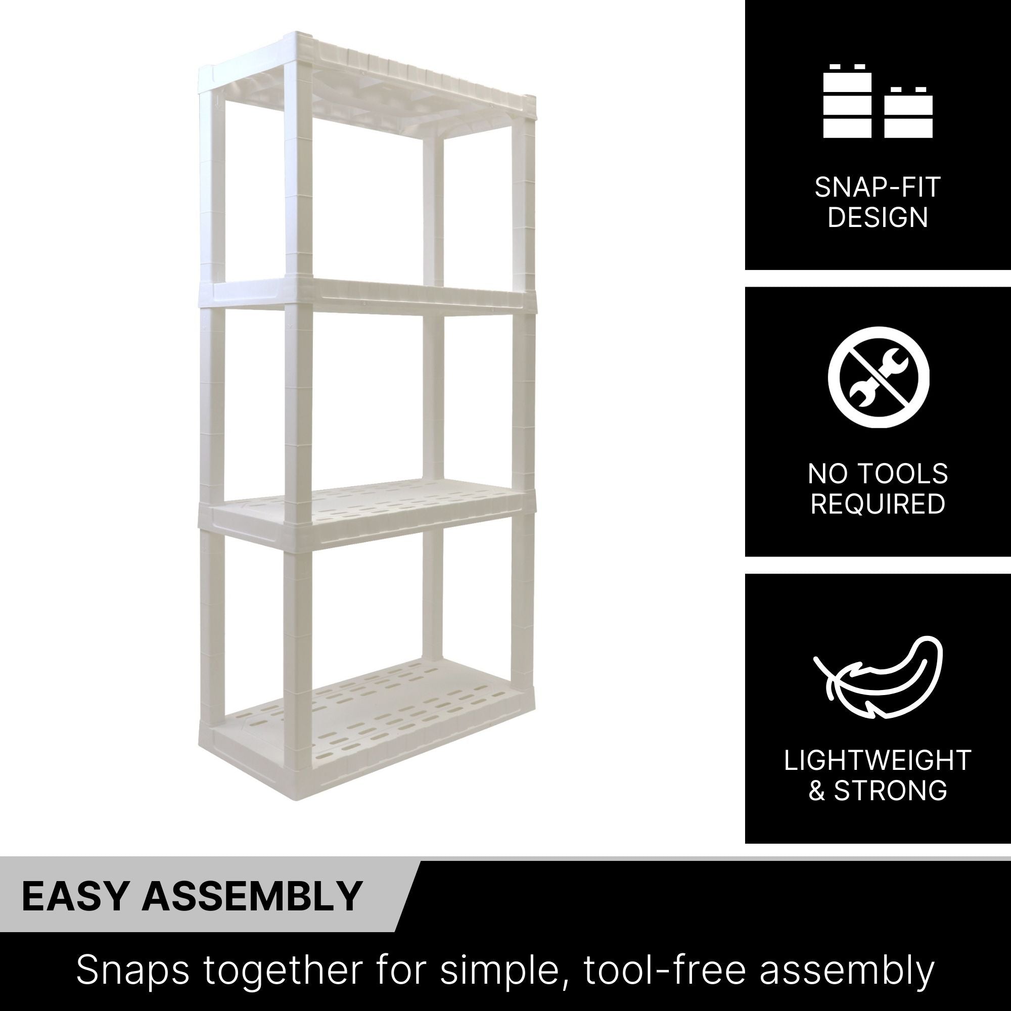 Oskar 4-Tier Shelving Unit | W30 x D14 x H57