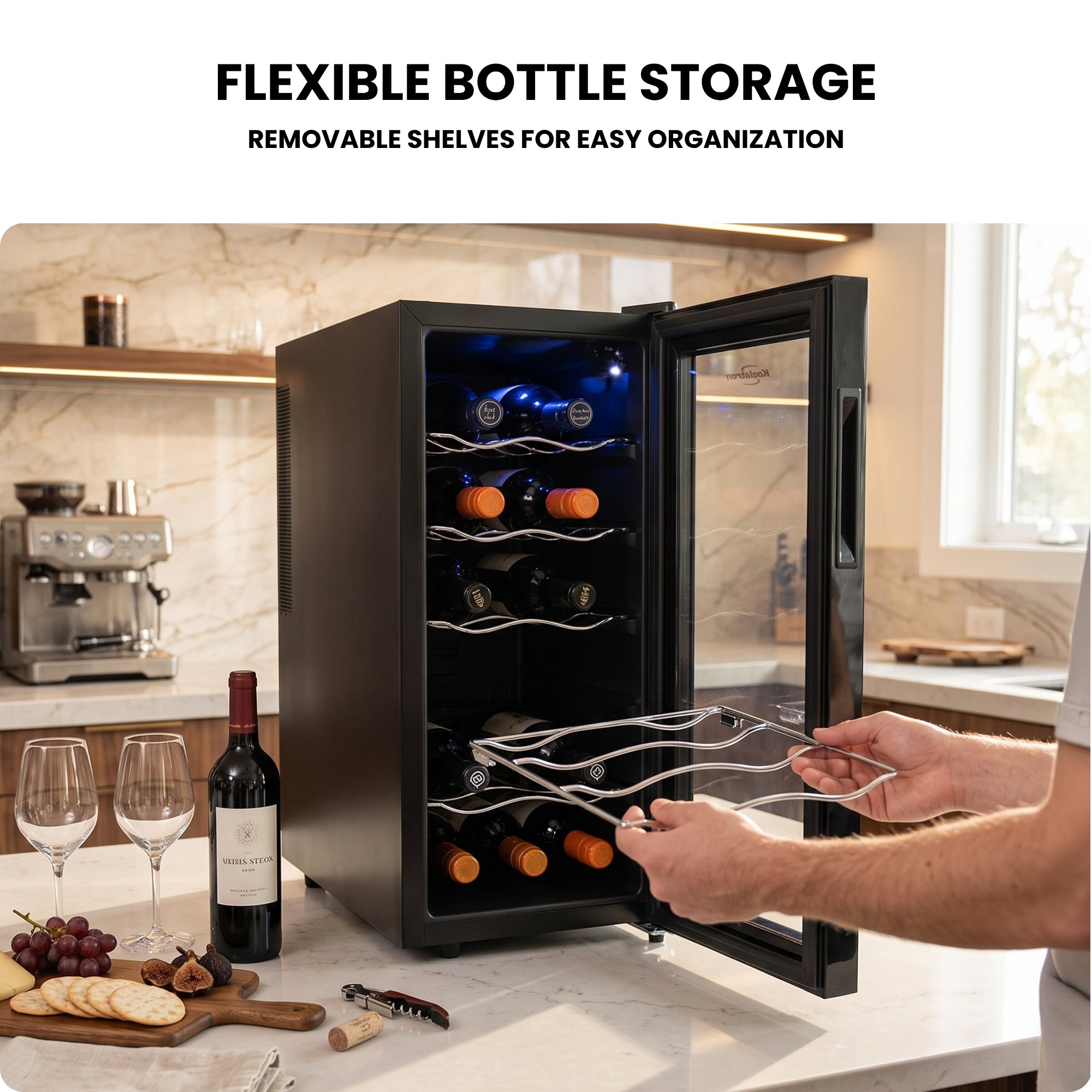Koolatron 12-Bottle Thermoelectric Wine Cellar with Mirrored Door