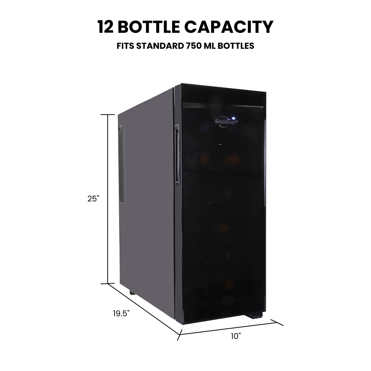 Koolatron 12-Bottle Thermoelectric Wine Cellar with Mirrored Door
